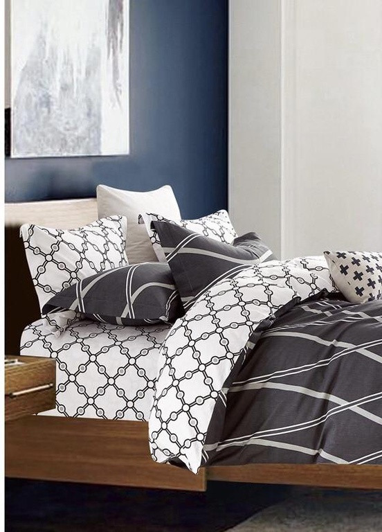 Комплект постільної білизни сатин євро 200х220 см (PPCL-111) Vie Nouvelle Classic (253758225)