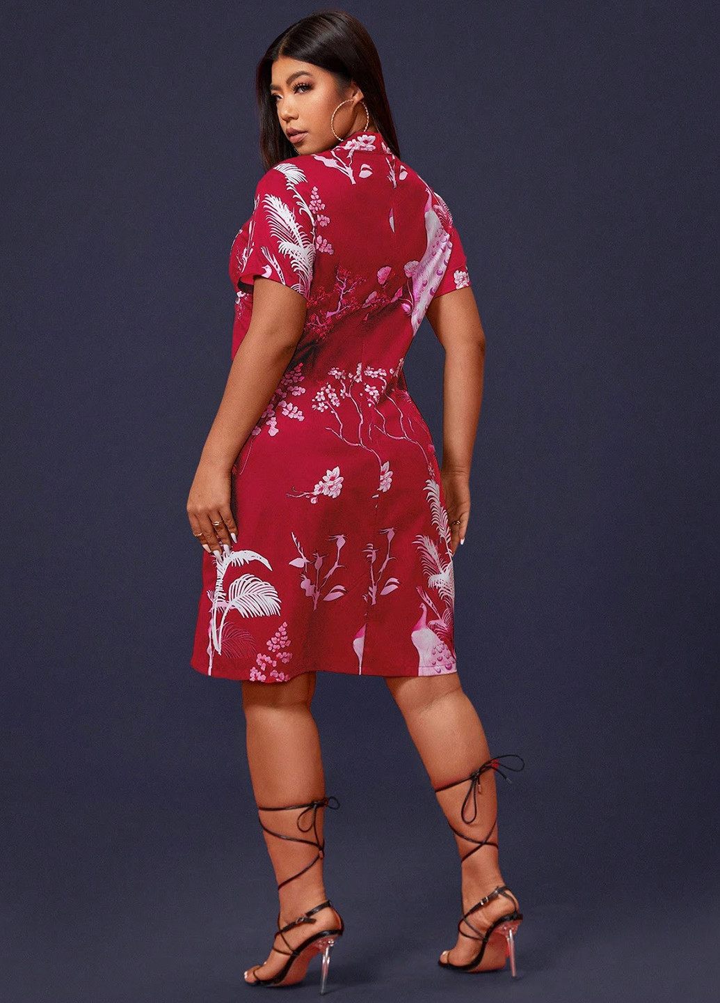 Алое кэжуал платье SHEIN с рисунком