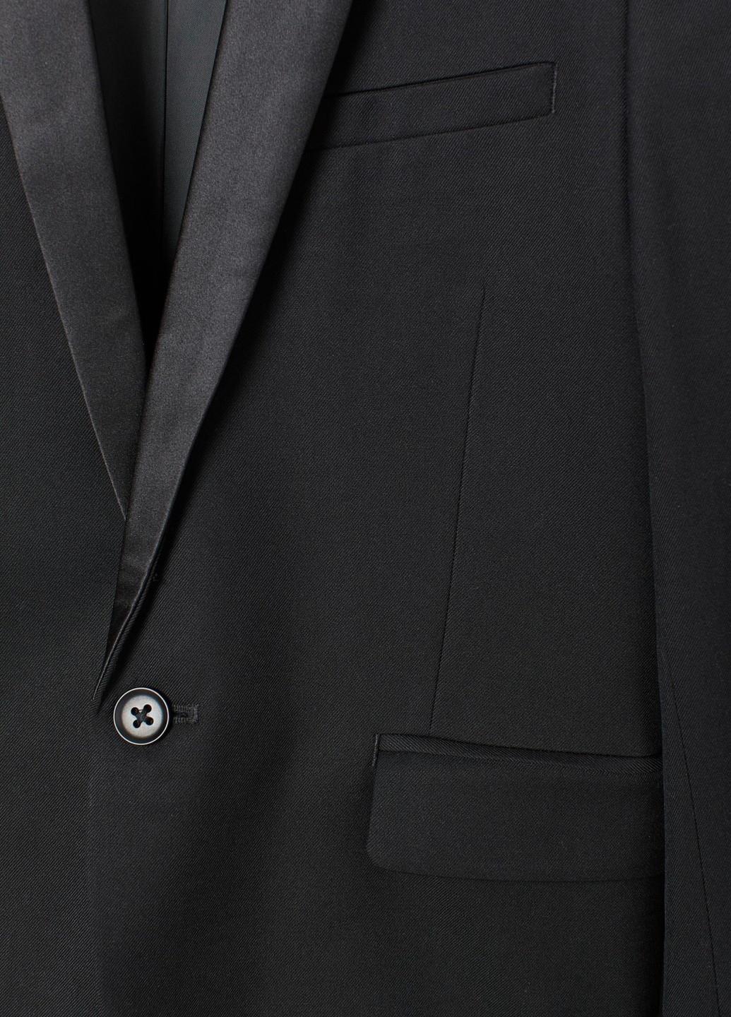 Пиджак H&M однотонный чёрный кэжуал полиэстер