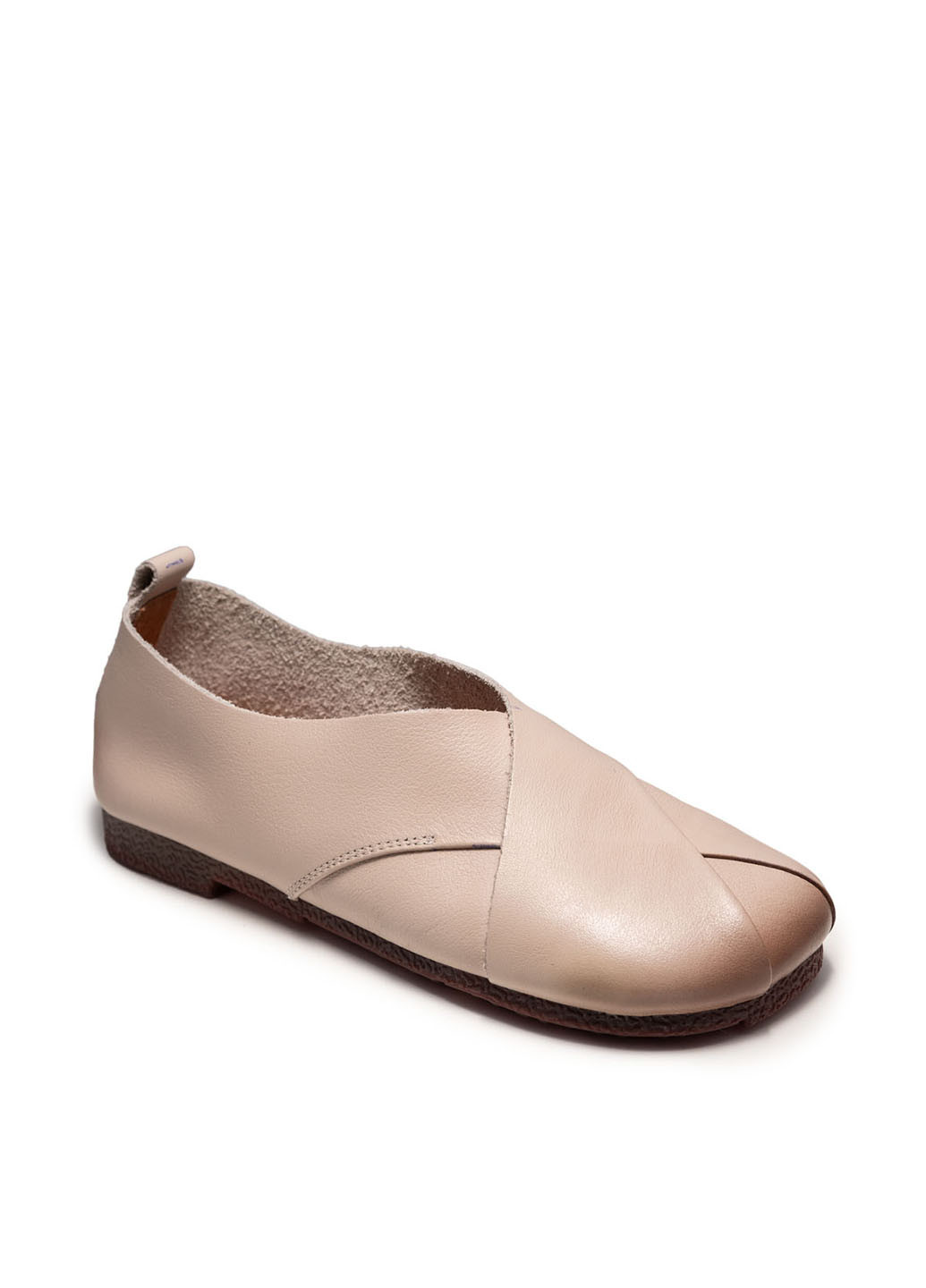 Жіночі балетки Juvkel | бежеві однотонні без декору натуральна шкіра (292849985)