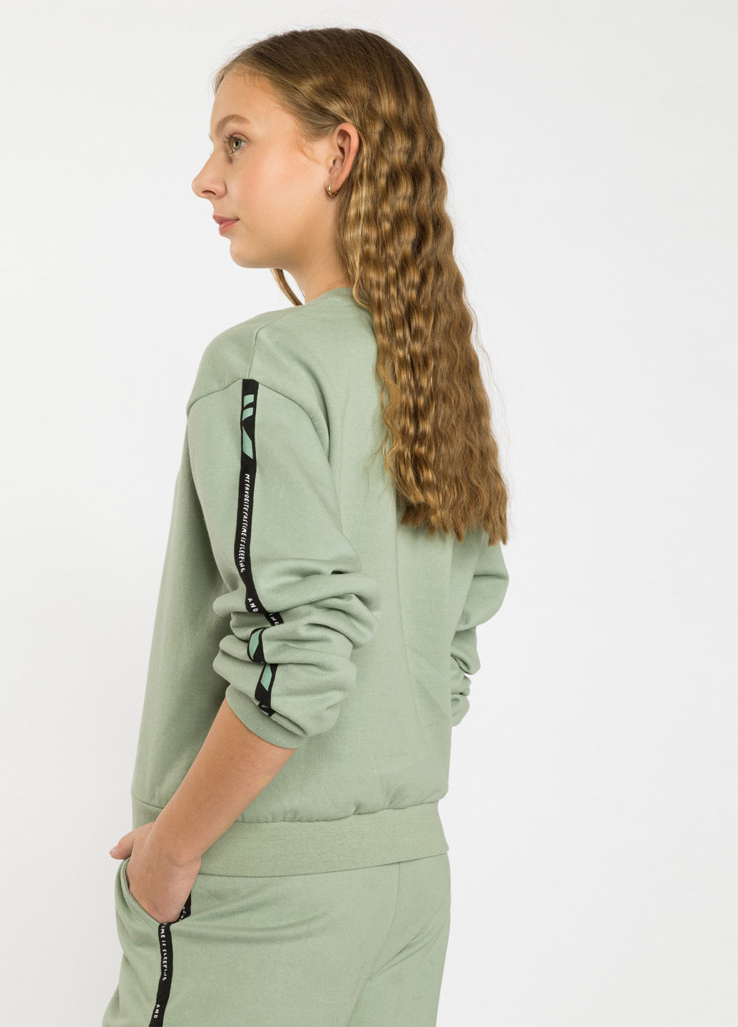 Reporter Young свитшот однотонный светло-зеленый кэжуал хлопок