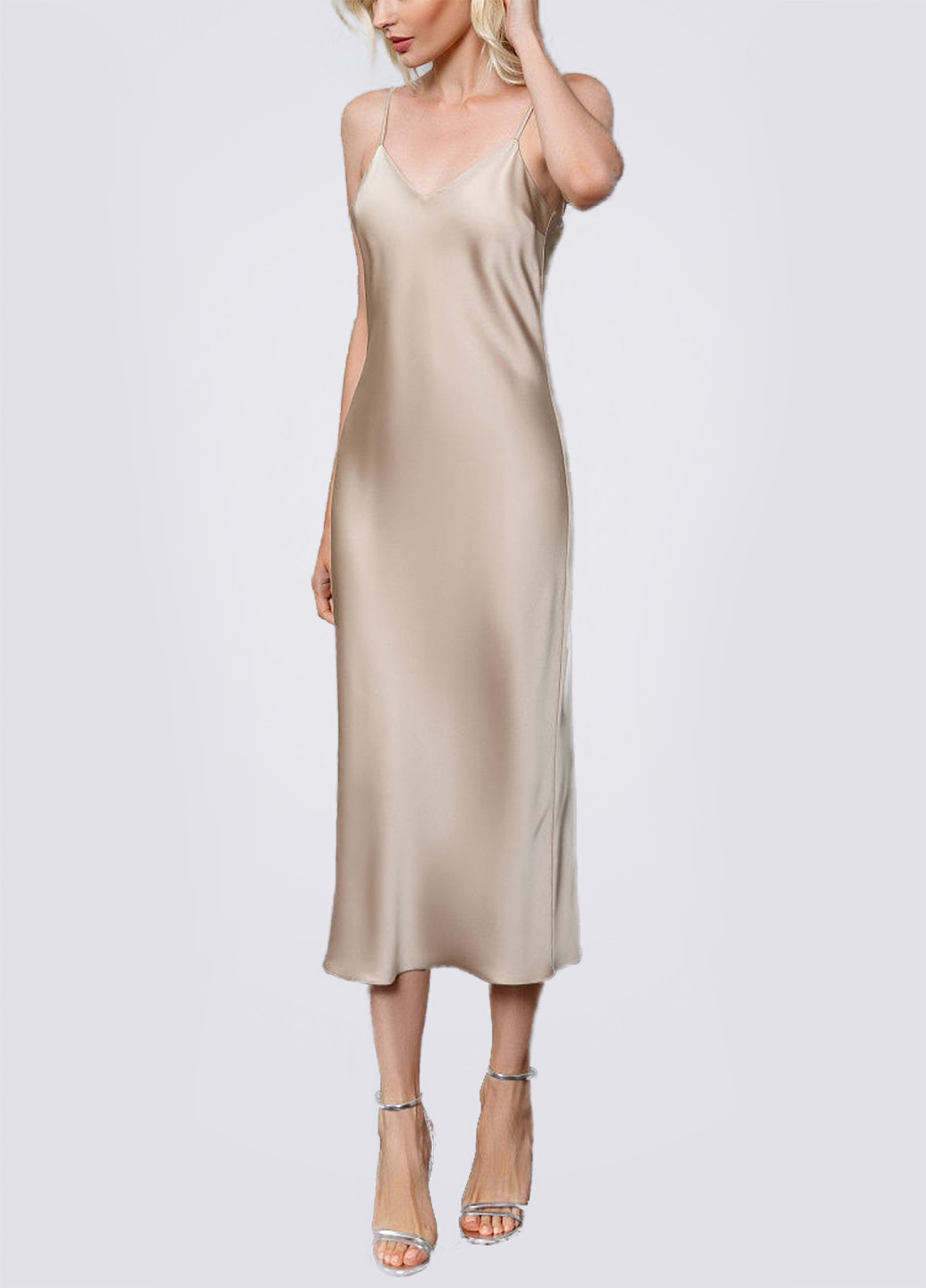 Бежева кежуал сукня комбінація es.design ss2003.4 бежева сукня-комбінація Egostyle однотонна
