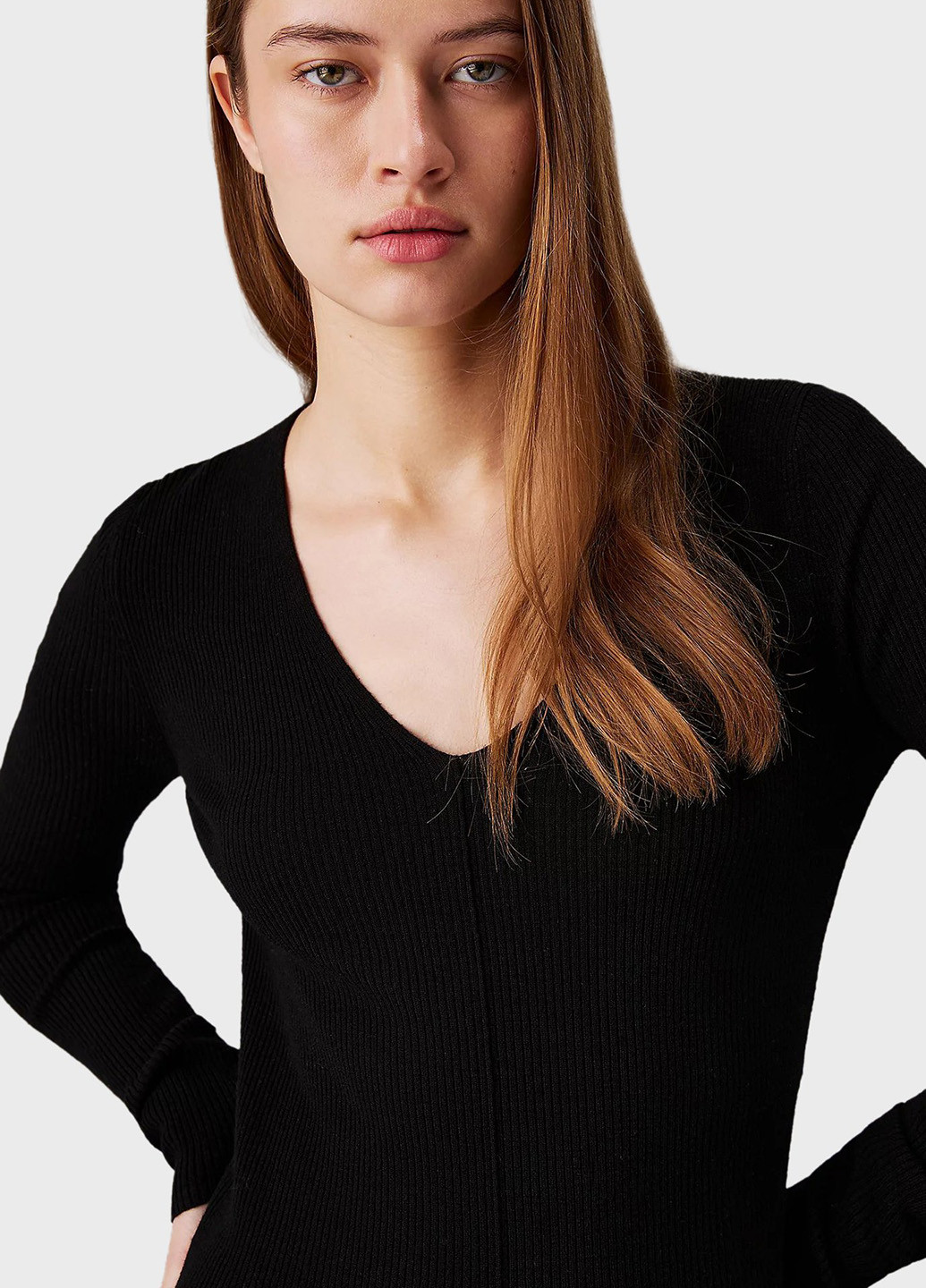 Черное кэжуал платье Calvin Klein однотонное