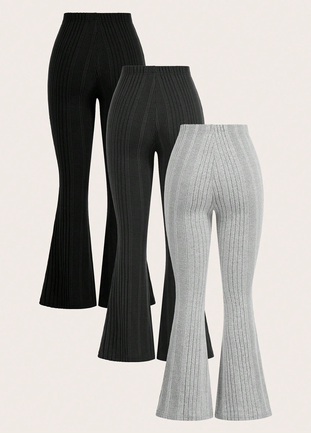 Комбинированные кэжуал демисезонные клеш брюки SHEIN