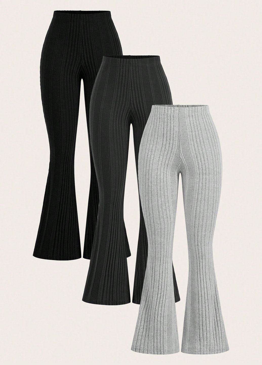 Комбинированные кэжуал демисезонные клеш брюки SHEIN