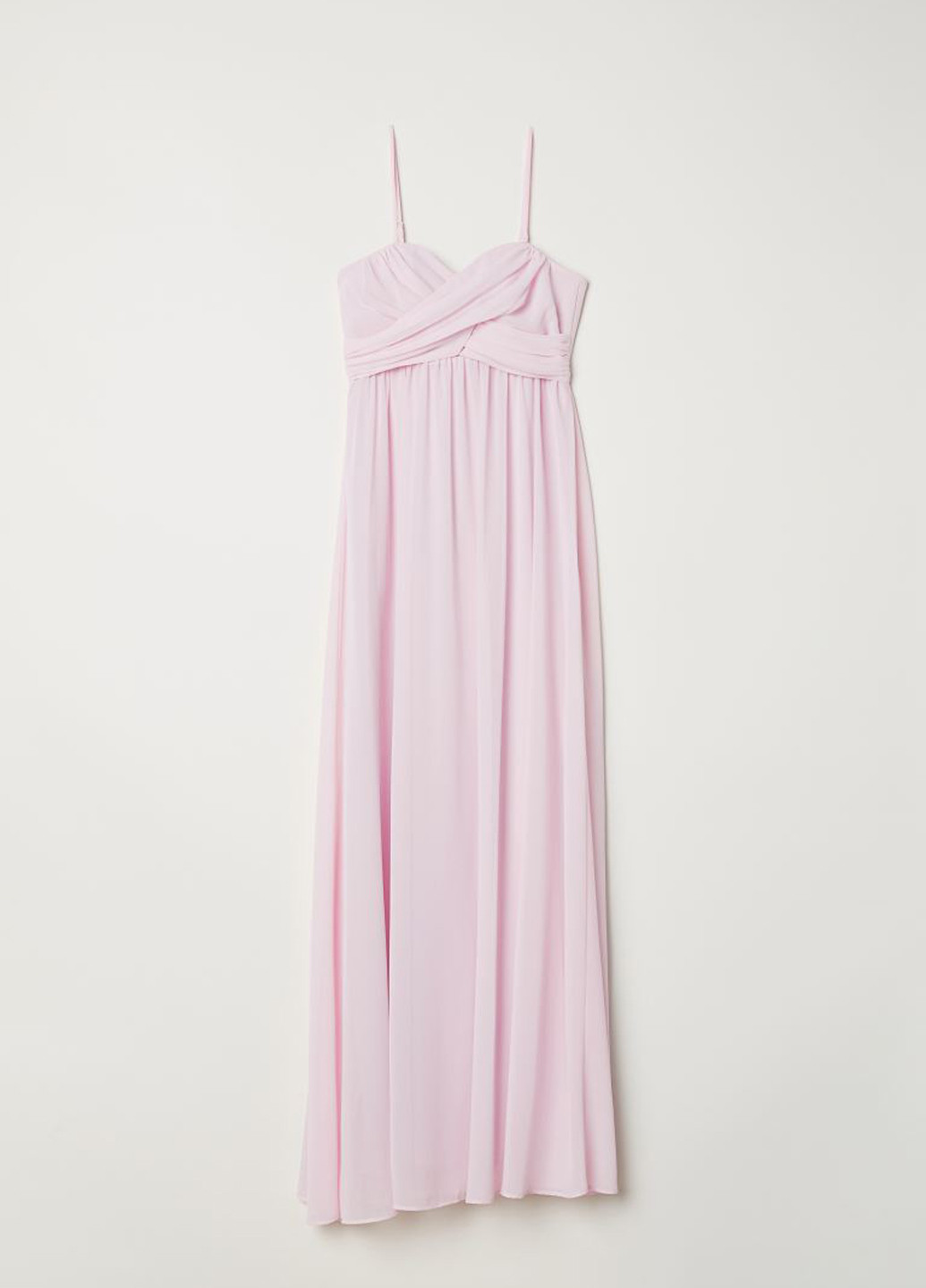 Светло-розовое кэжуал платье с открытыми плечами, в стиле ампир H&M однотонное