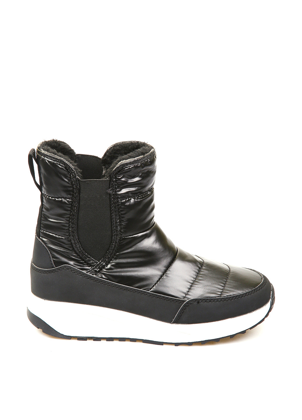 Черные дутики No Brand с белой подошвой