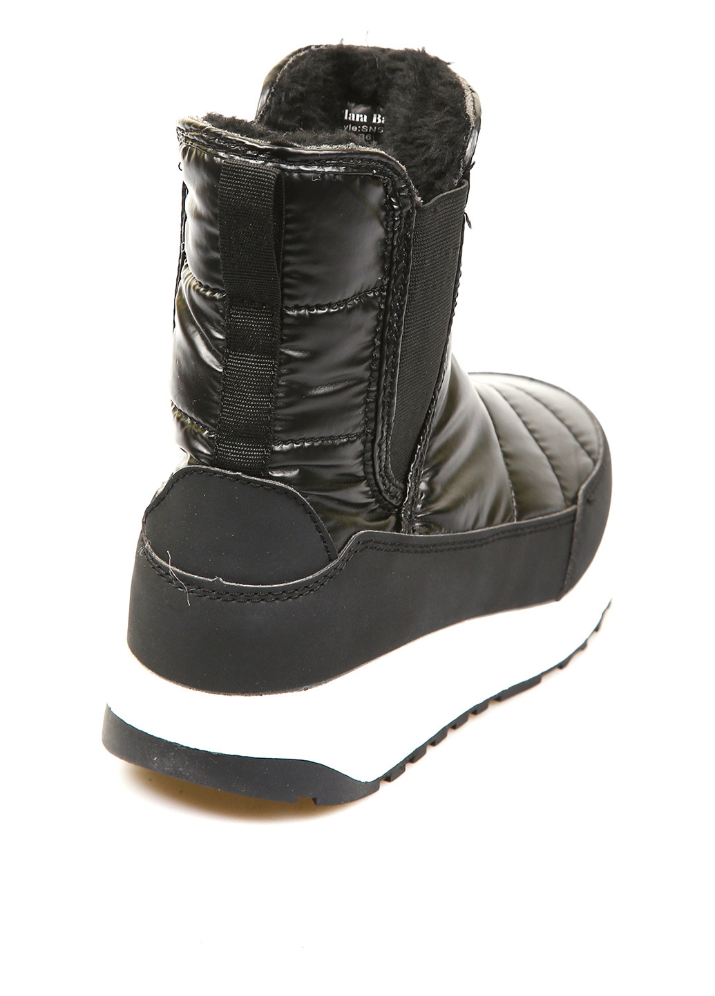 Черные дутики No Brand с белой подошвой