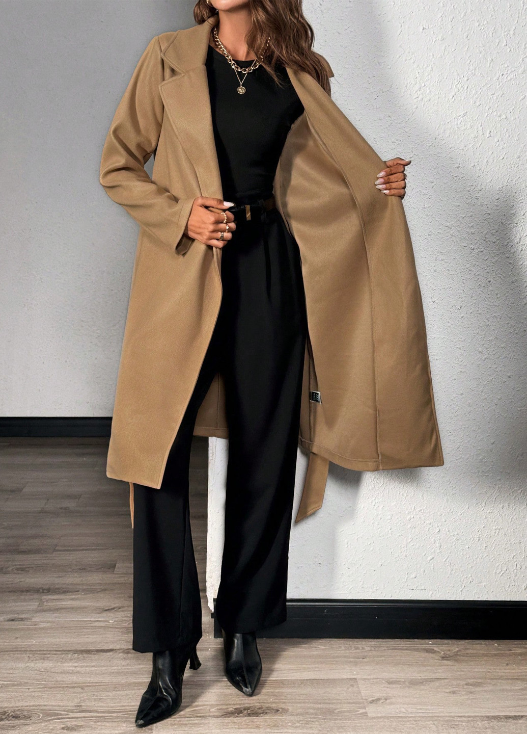 Пісочне демісезонне Пальто оверсайз SHEIN