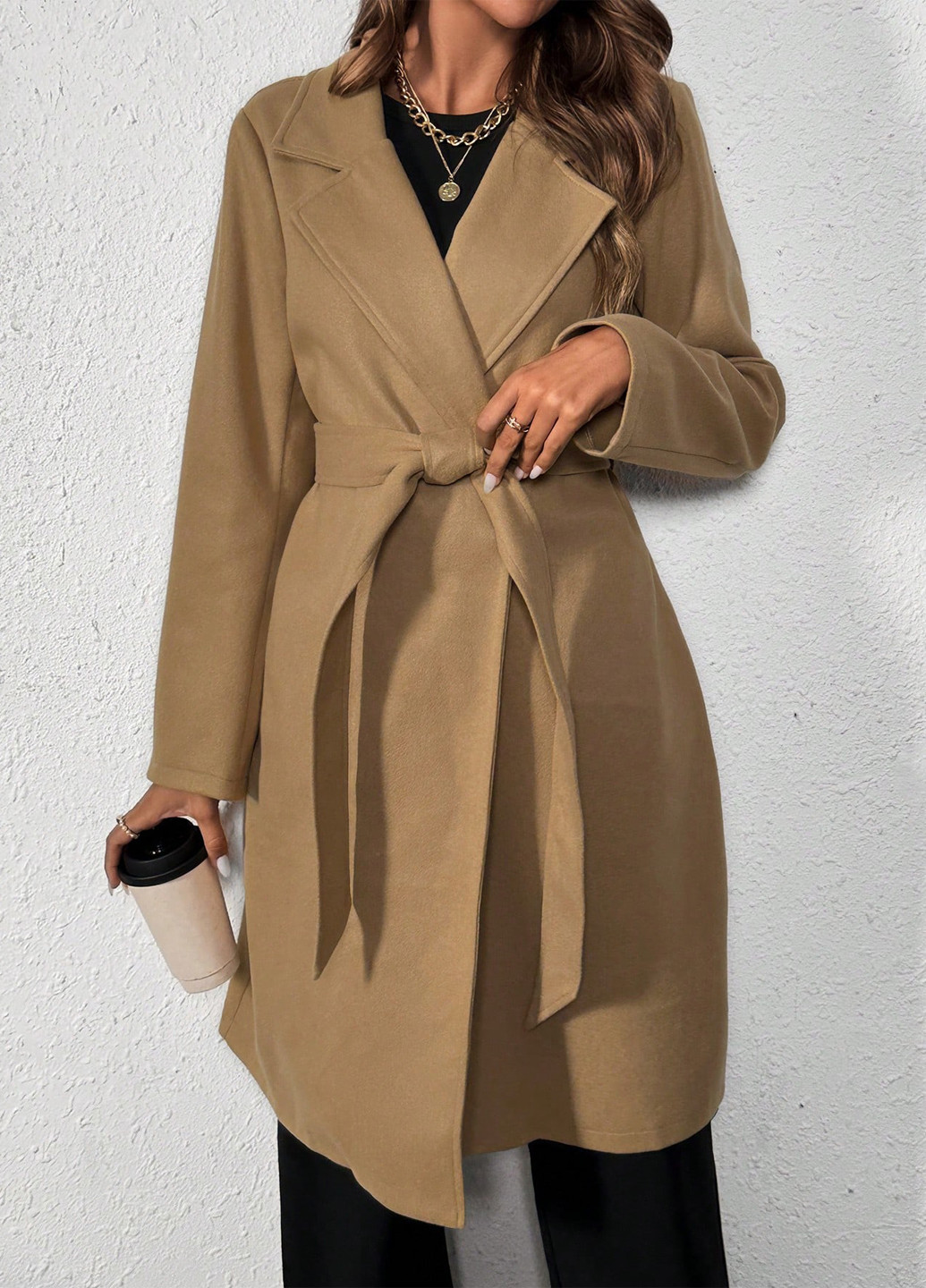 Пісочне демісезонне Пальто оверсайз SHEIN