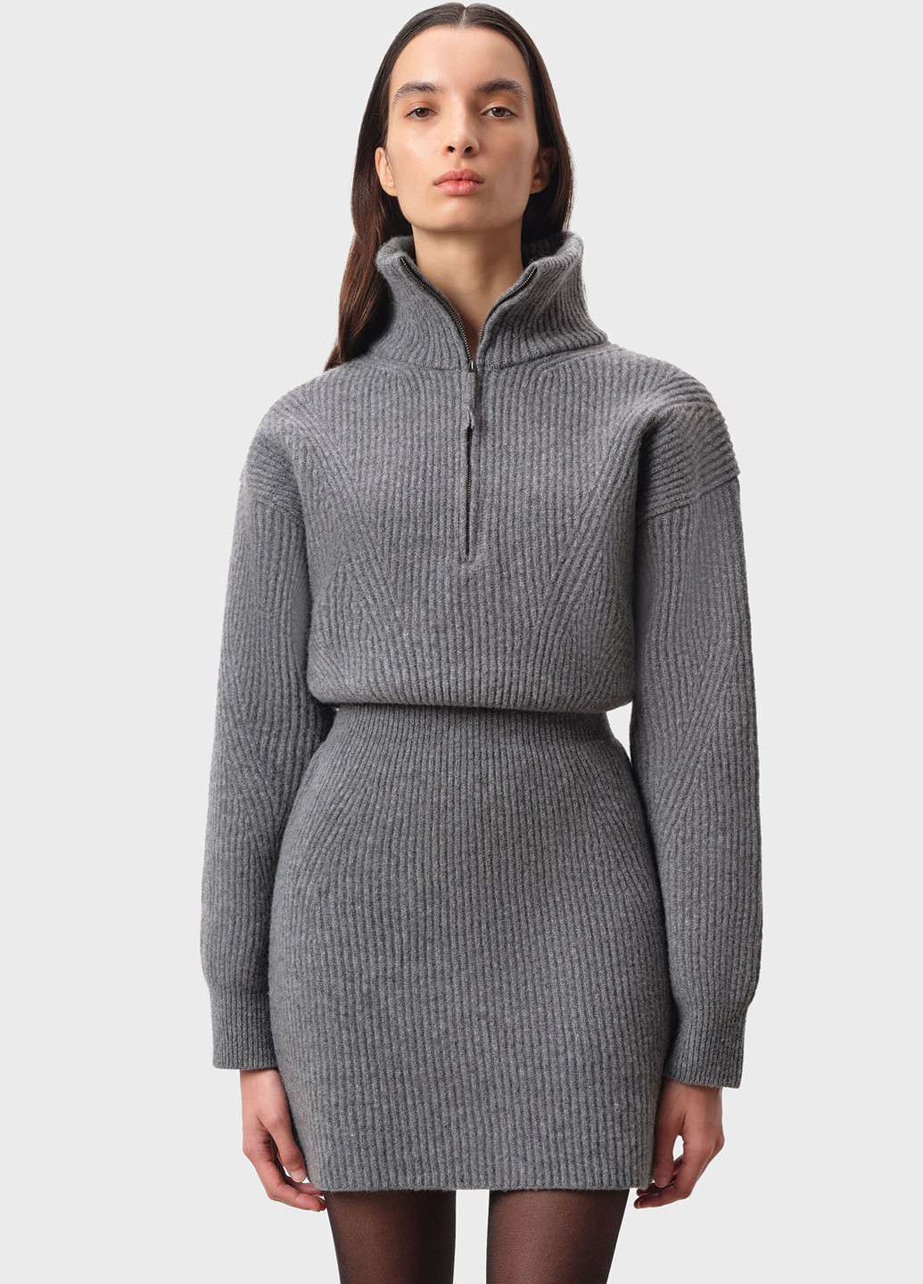 Серое кэжуал платье платье-свитер Drykorn однотонное