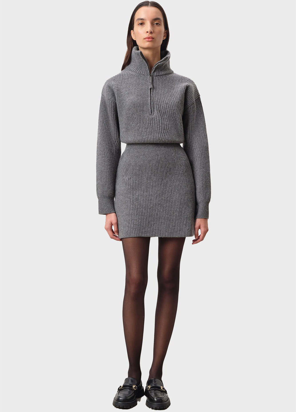 Серое кэжуал платье платье-свитер Drykorn однотонное