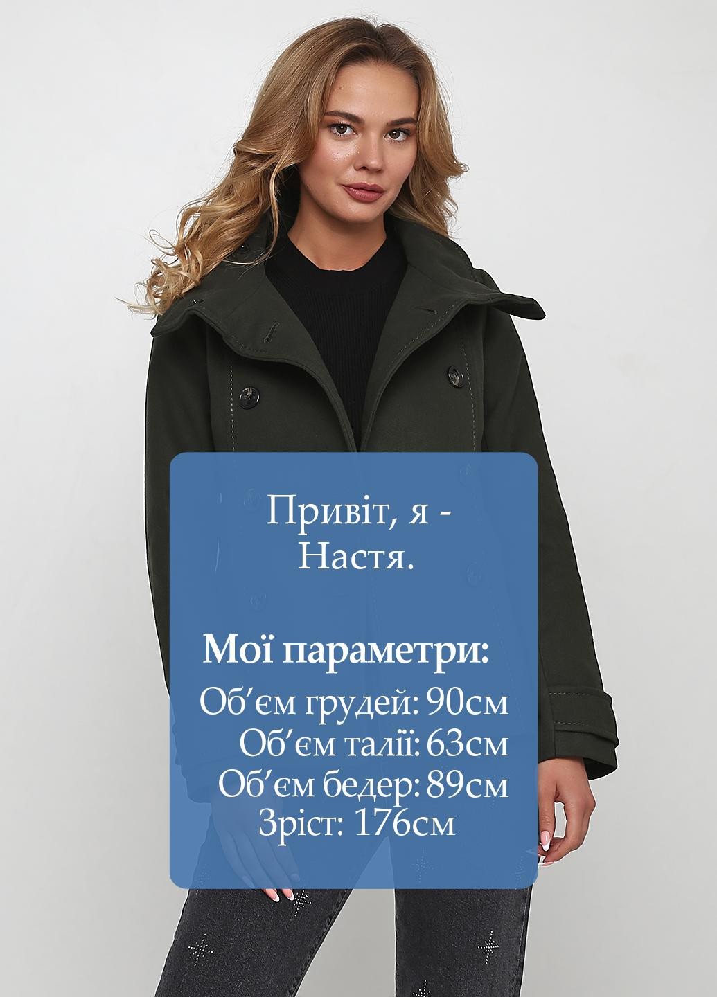 Темно-зеленое демисезонное Пальто пиджак H&M