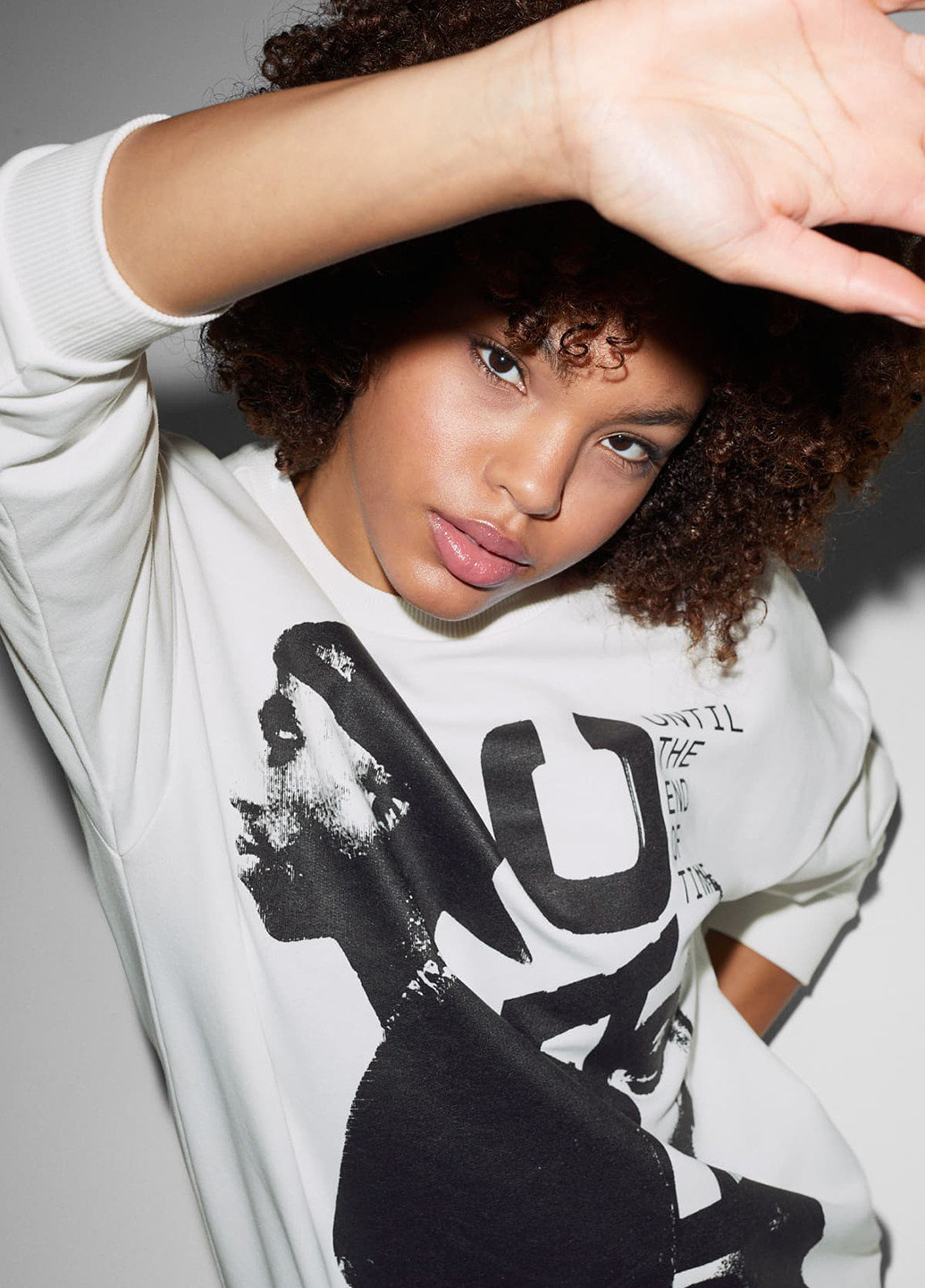 Білий світшот C&A малюнок без декору (293941215)