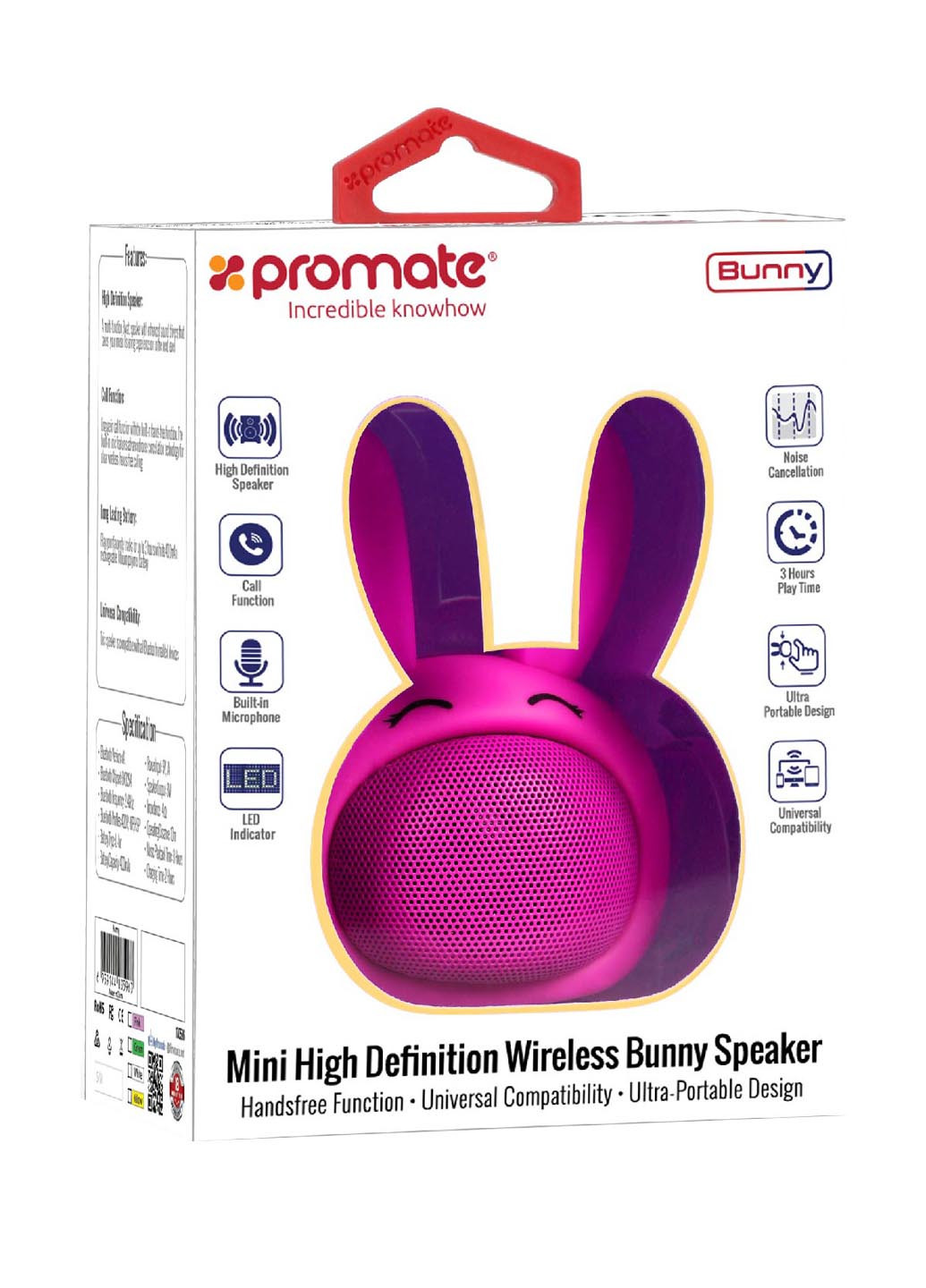 Портативна колонка Pink Promate bunny (132824624)
