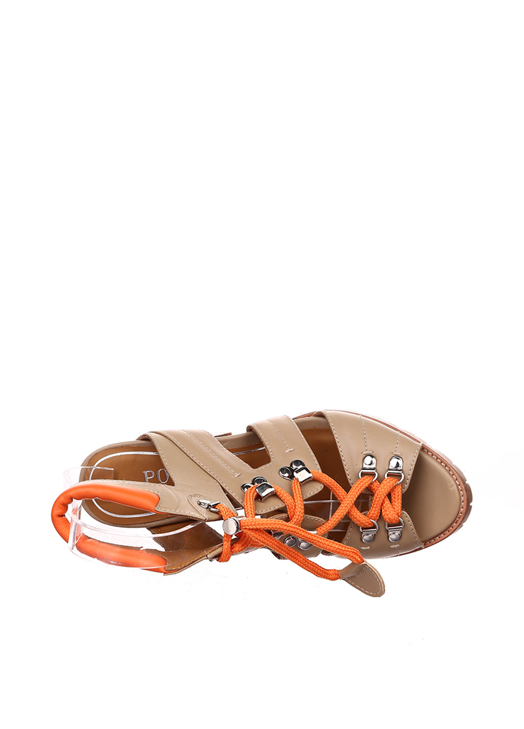 Бежевые босоножки Ralph Lauren на шнурках