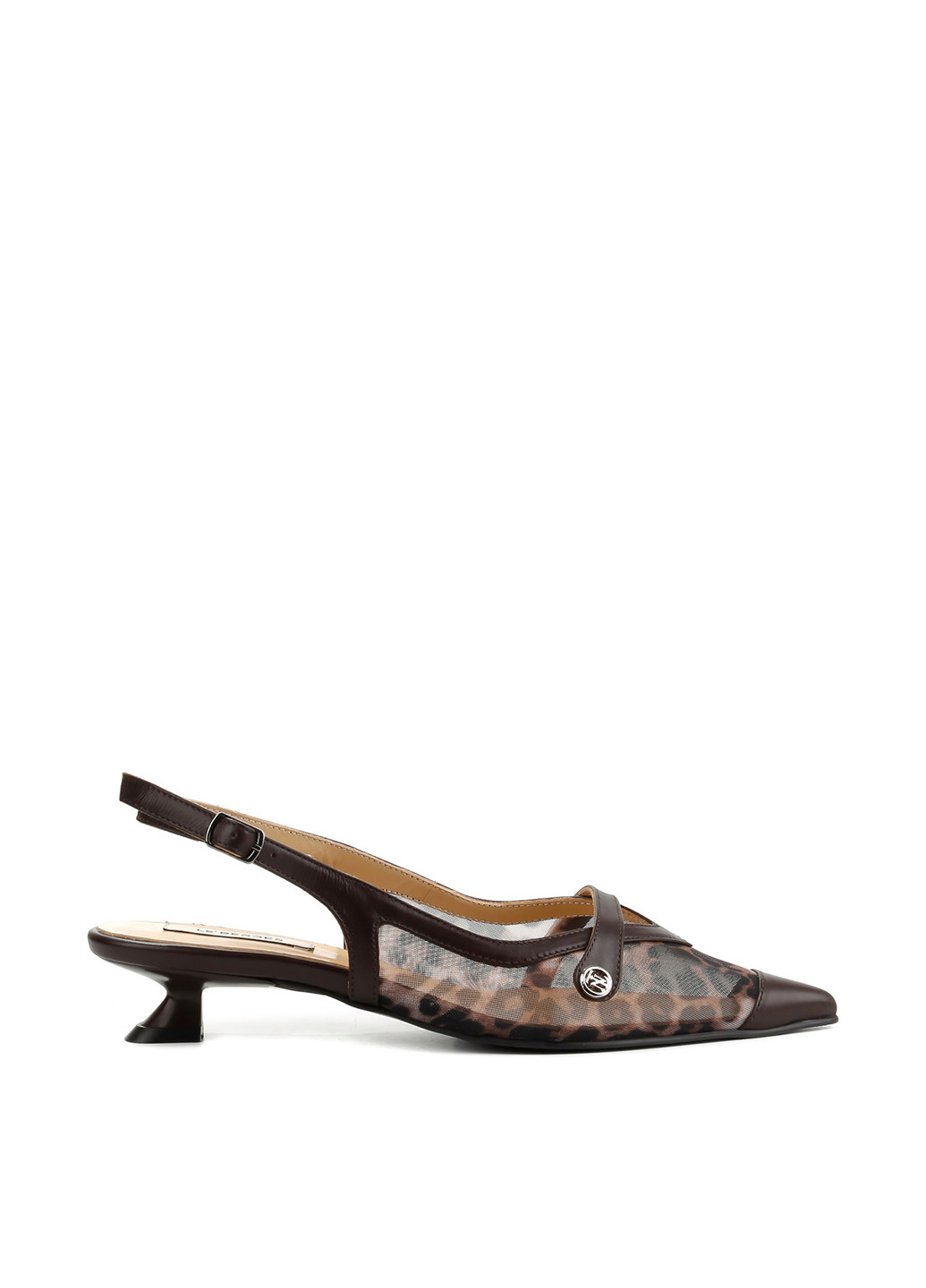 Le'BERDES Туфли слингбеки темно-коричневый з текстиль, натуральная кожа, украина — лето (360795604)