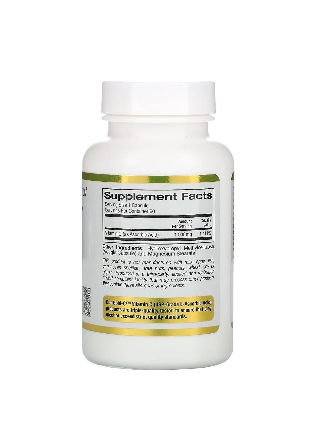 Витамин C Gold C 1000 мг (60 капс) калифорния голд California Gold Nutrition (255409434)