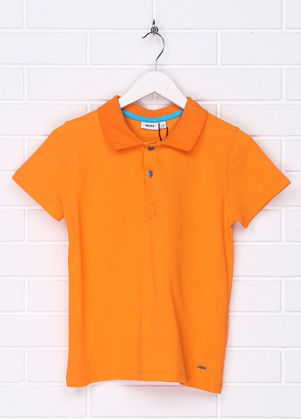 Оранжевая детская футболка-поло для мальчика Мехх однотонная