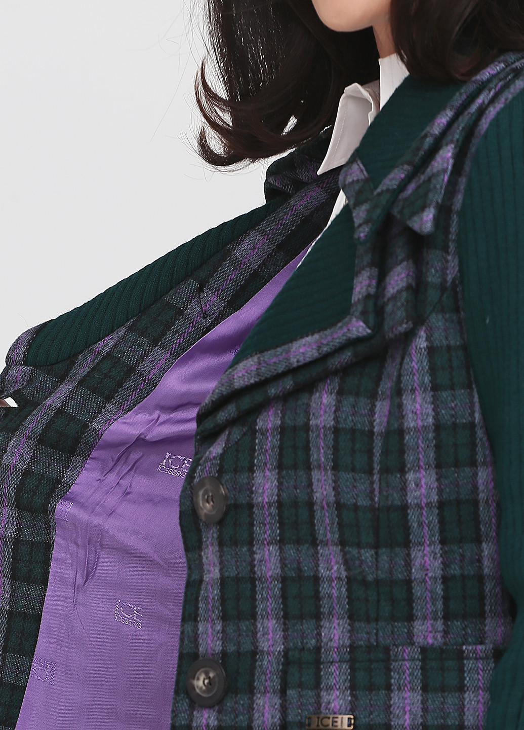 Зеленое демисезонное Пальто однобортное Ice Iceberg