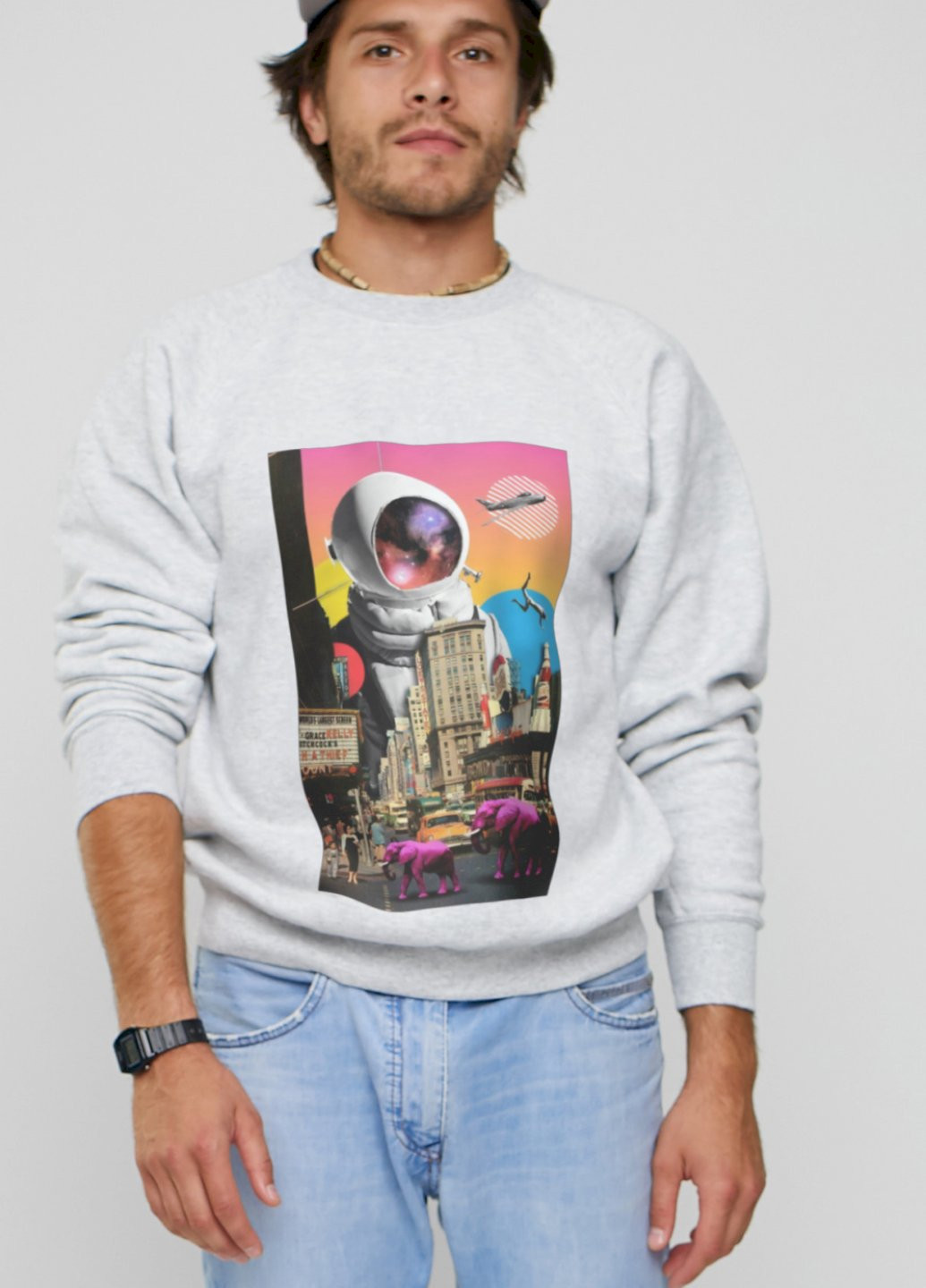 Серый свитшот мужской YAPPI (198688885)