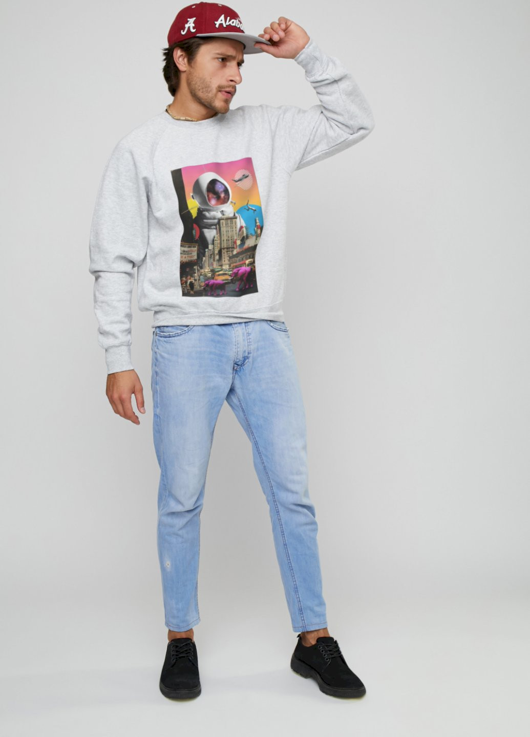 Серый свитшот мужской YAPPI (198688885)