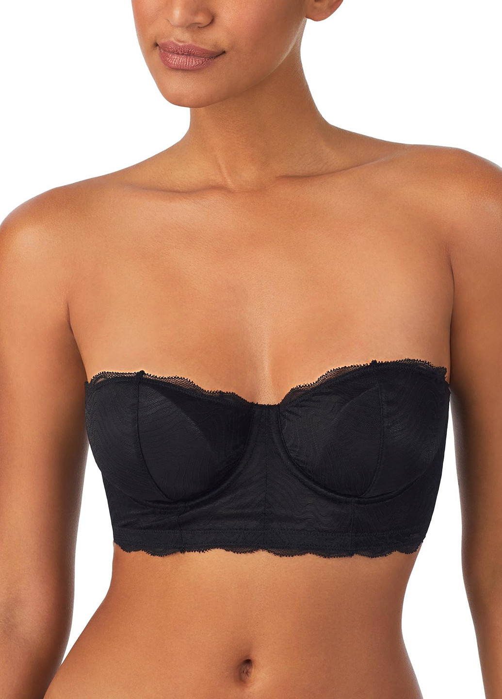 Чорний балконет бюстгальтер DKNY з кісточками нейлон