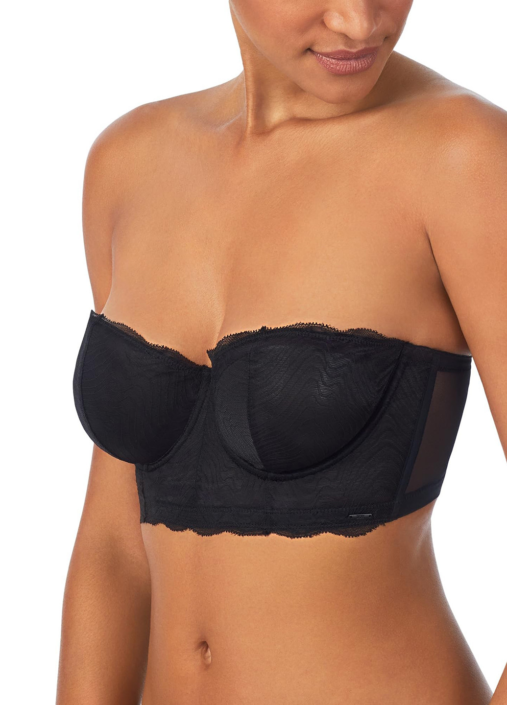 Чорний балконет бюстгальтер DKNY з кісточками нейлон
