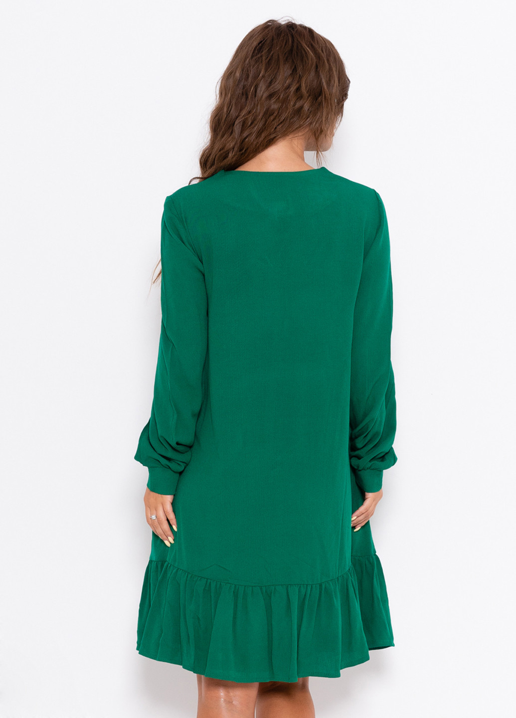 Зеленое кэжуал платье клеш Issa однотонное