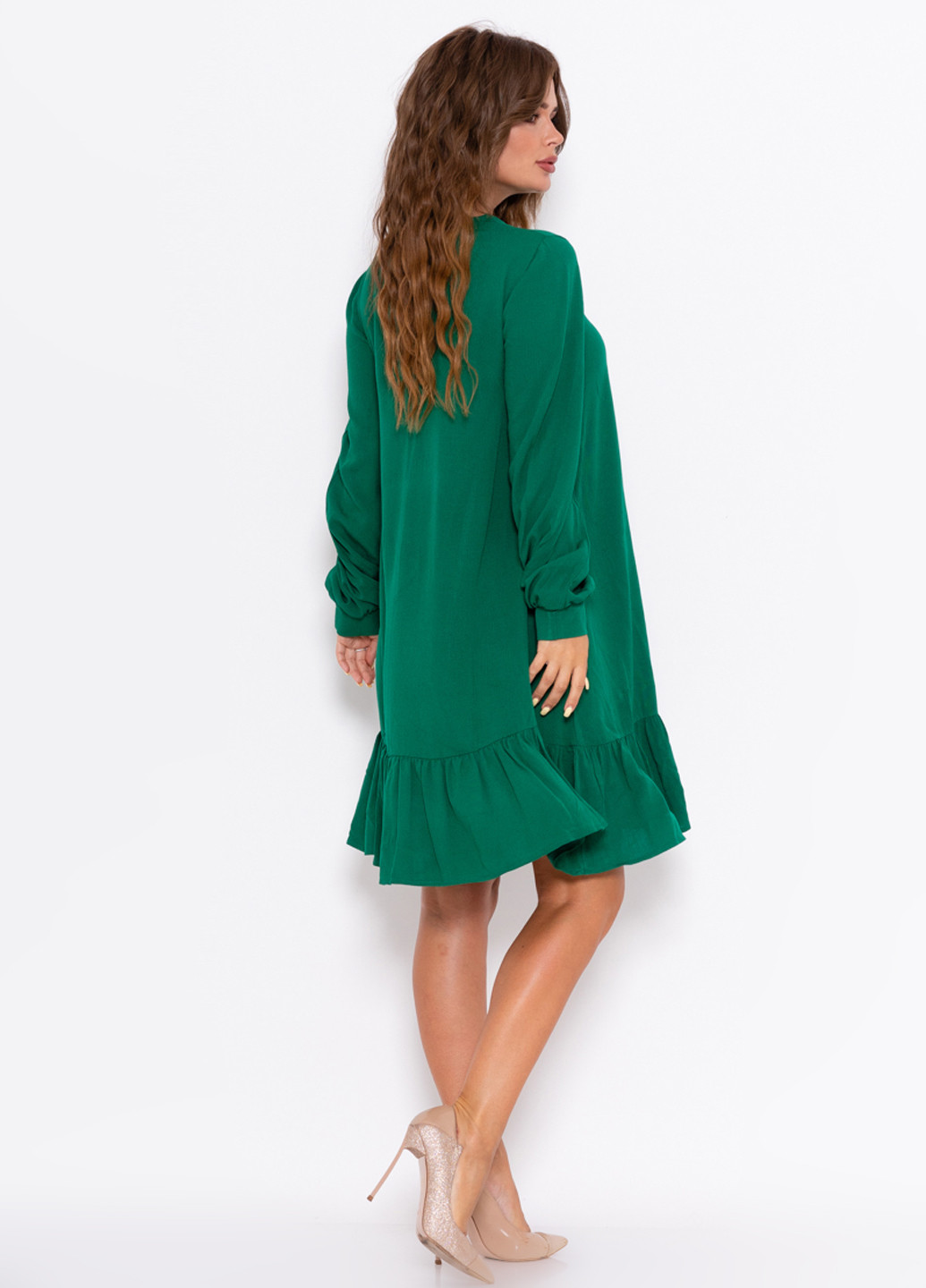 Зеленое кэжуал платье клеш Issa однотонное
