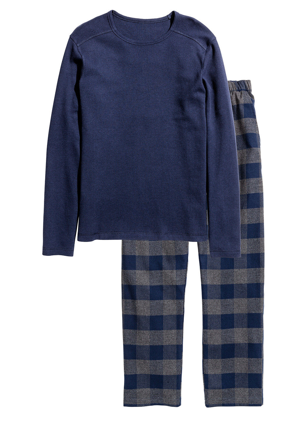 Піжама (лонгслів, брюки) H&M лонгслив + брюки темно-синя домашня