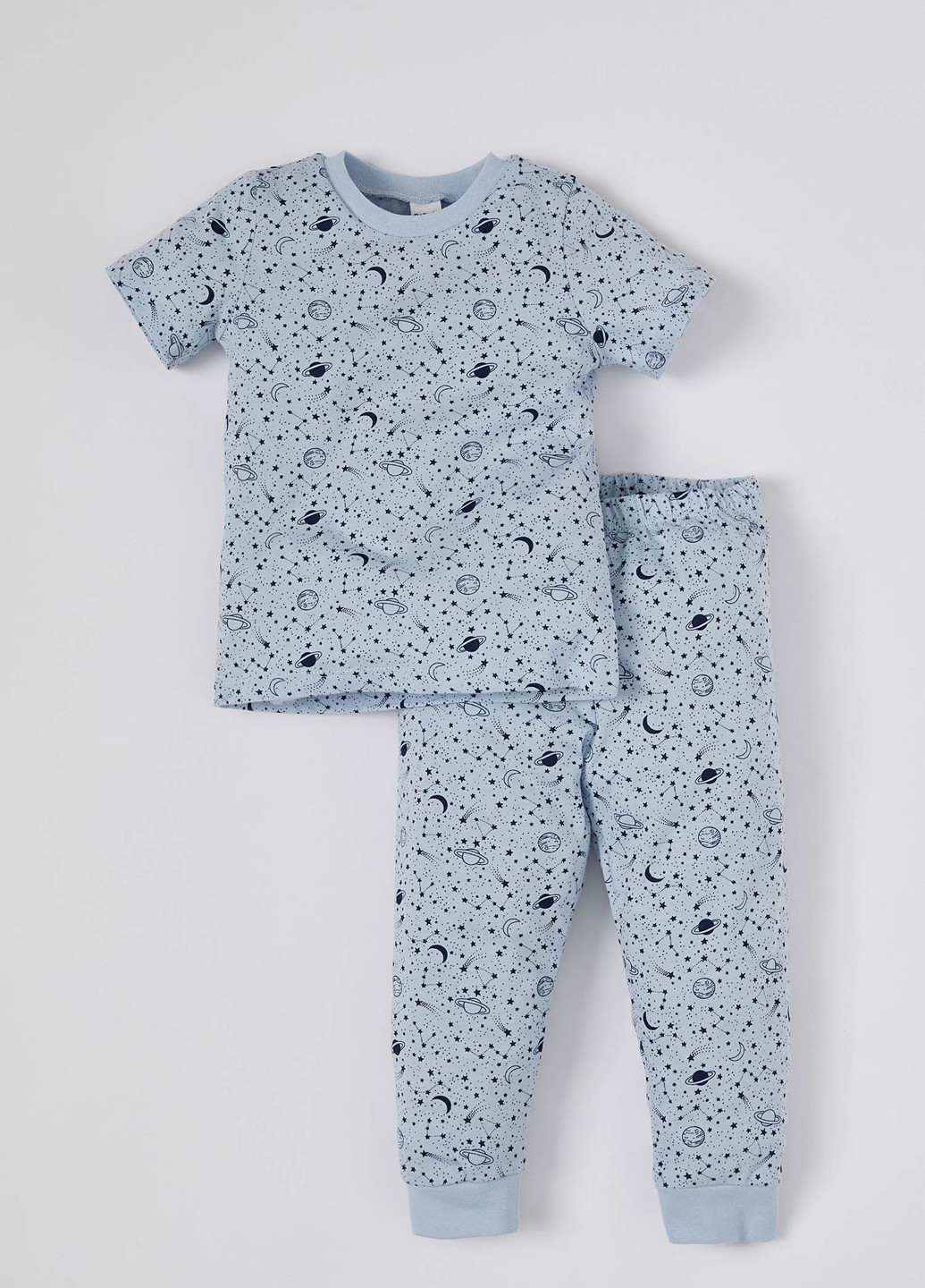 Светло-голубая всесезон пижама футболка + брюки DeFacto
