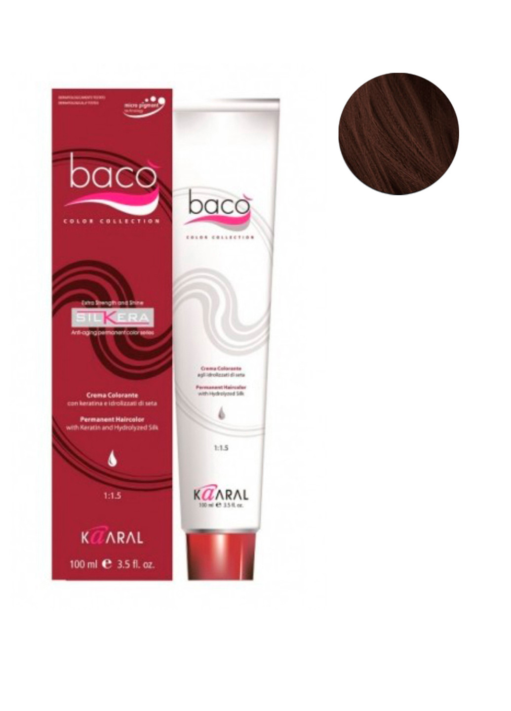 Краска для волос Baco Color Hair-Dye 5.54 Светлый махагоново-медный каштан Kaaral (88095730)