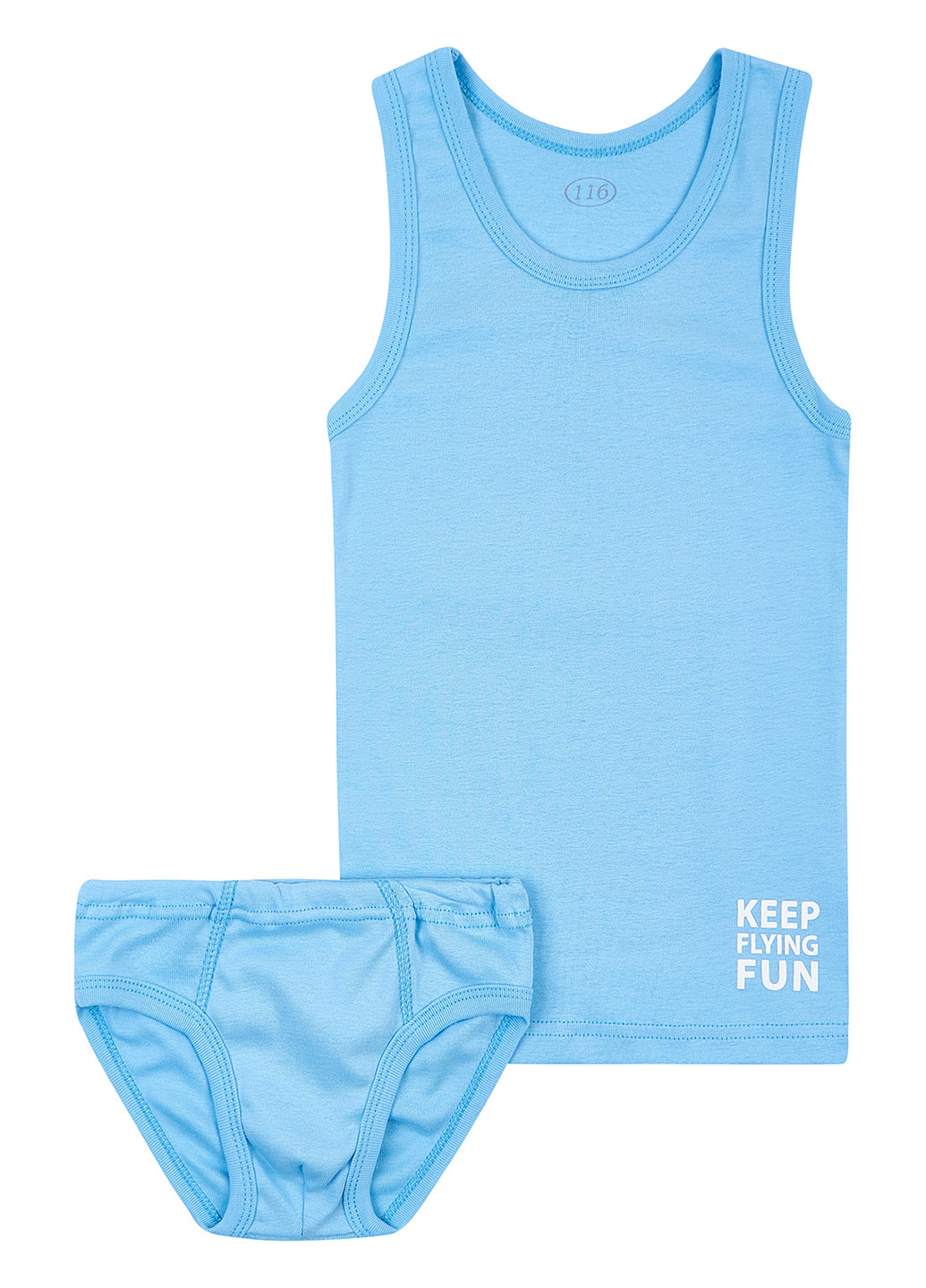 Голубой демисезонный комплект (майка, трусы) Фламинго