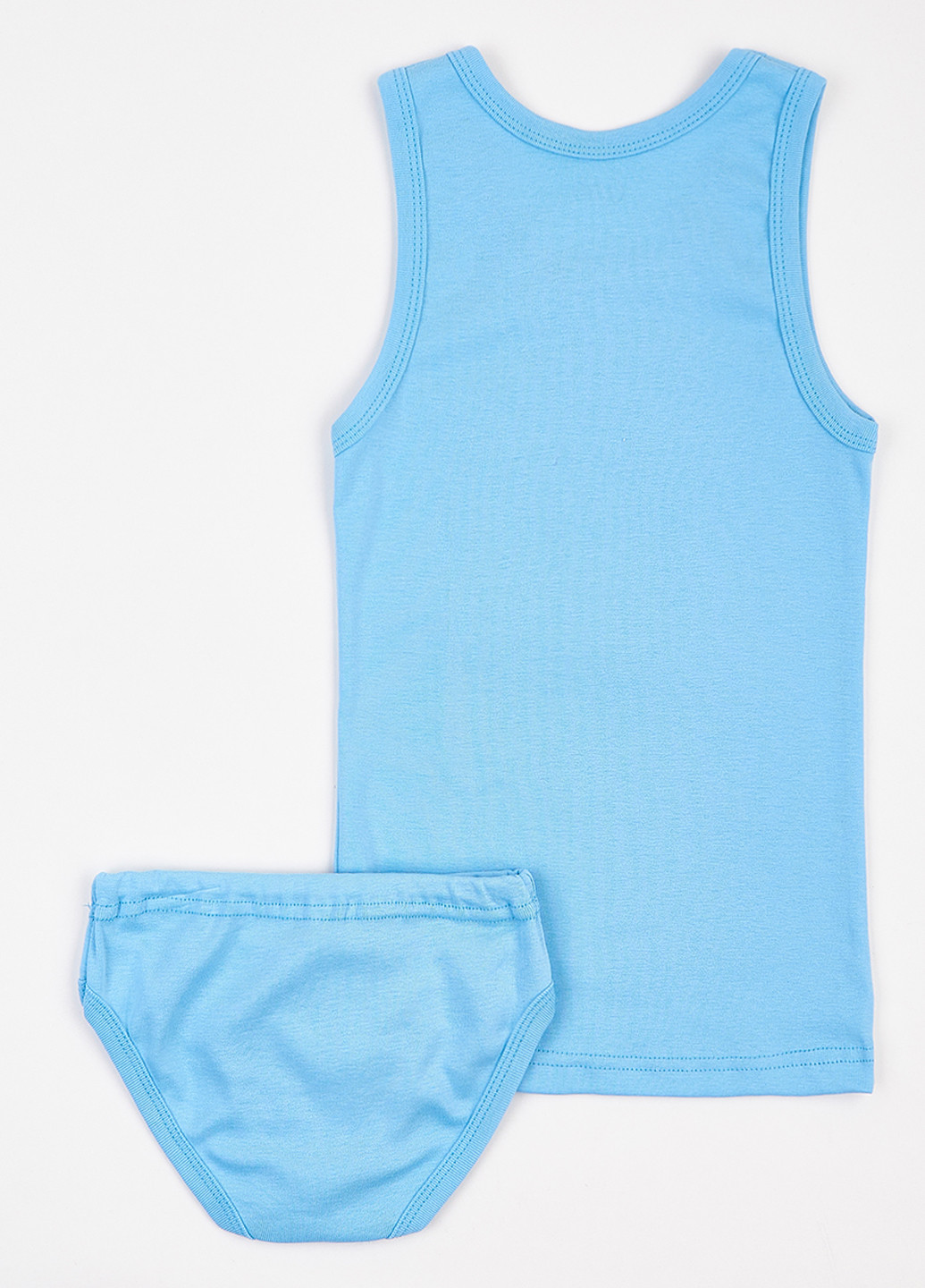 Голубой демисезонный комплект (майка, трусы) Фламинго