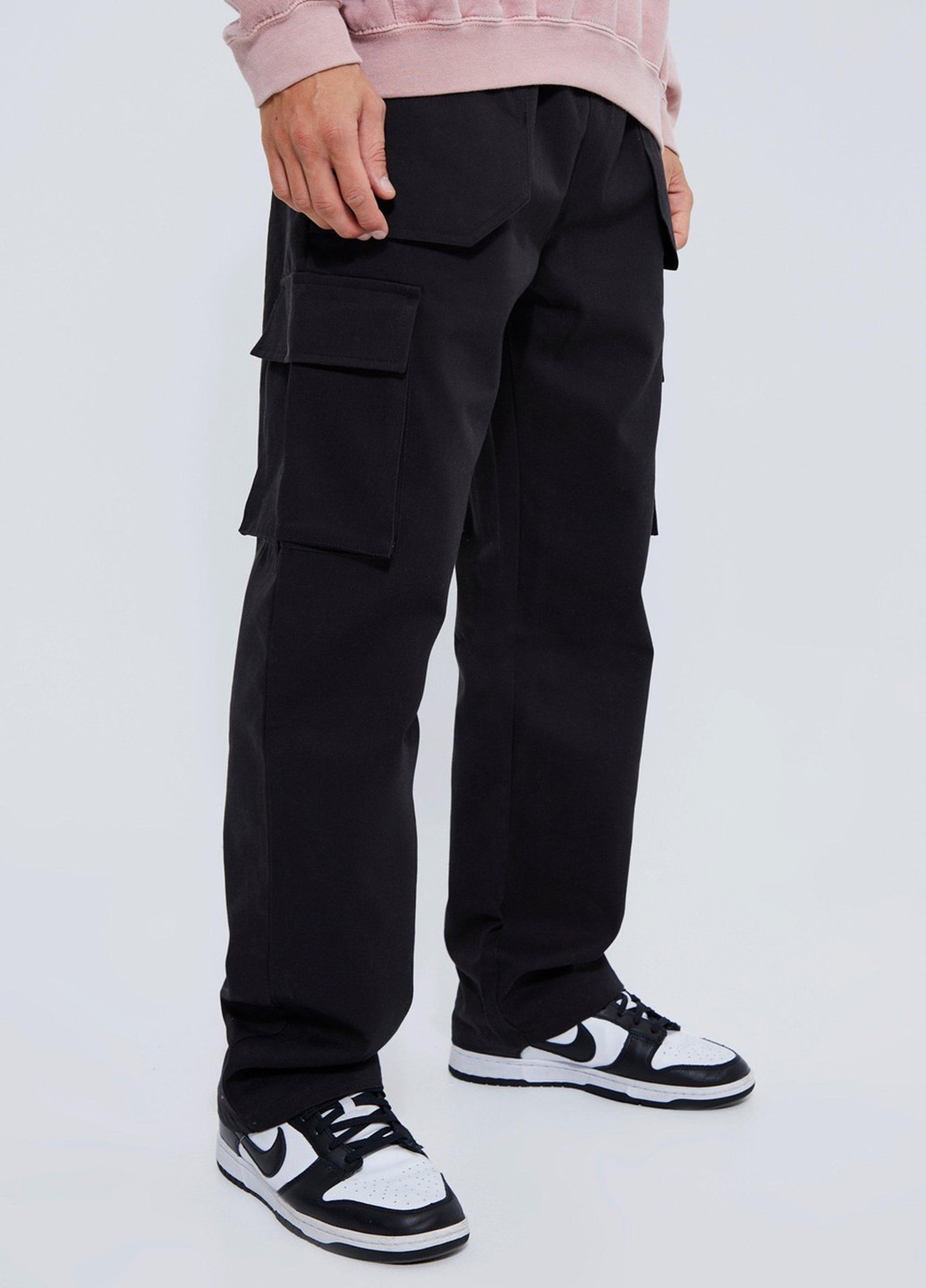 Черные кэжуал демисезонные прямые брюки Boohoo