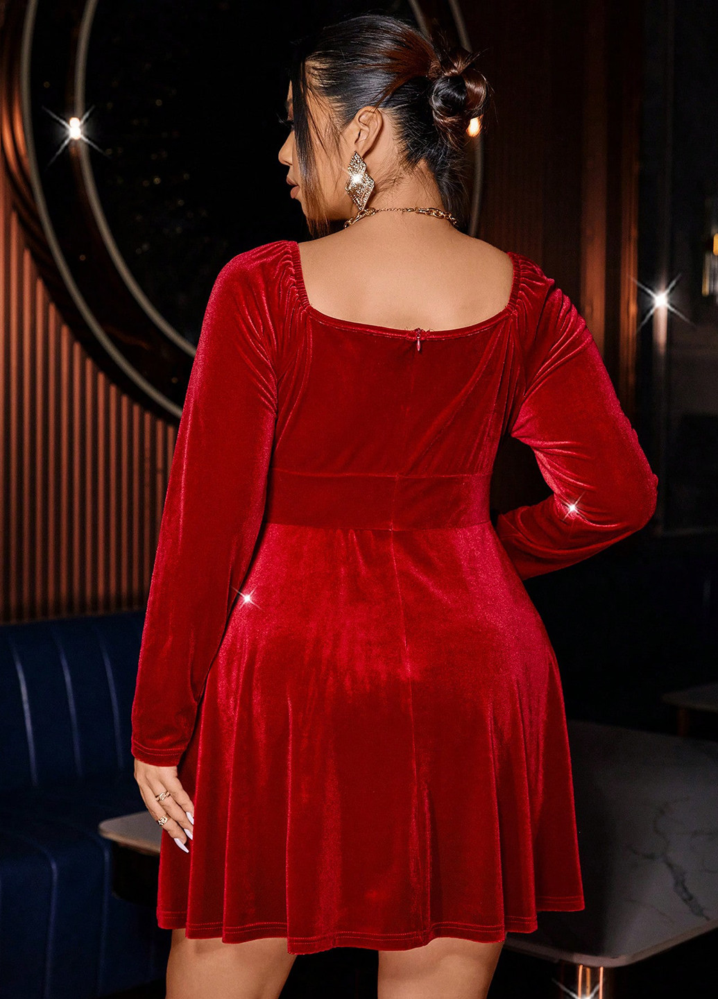 Бордова кежуал сукня кльош SHEIN однотонна