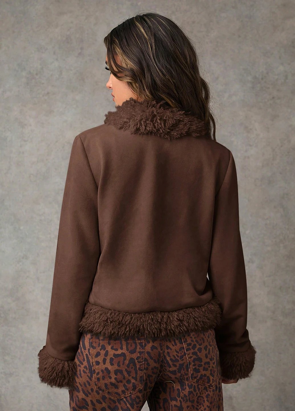Коричневая демисезонная куртка SHEIN