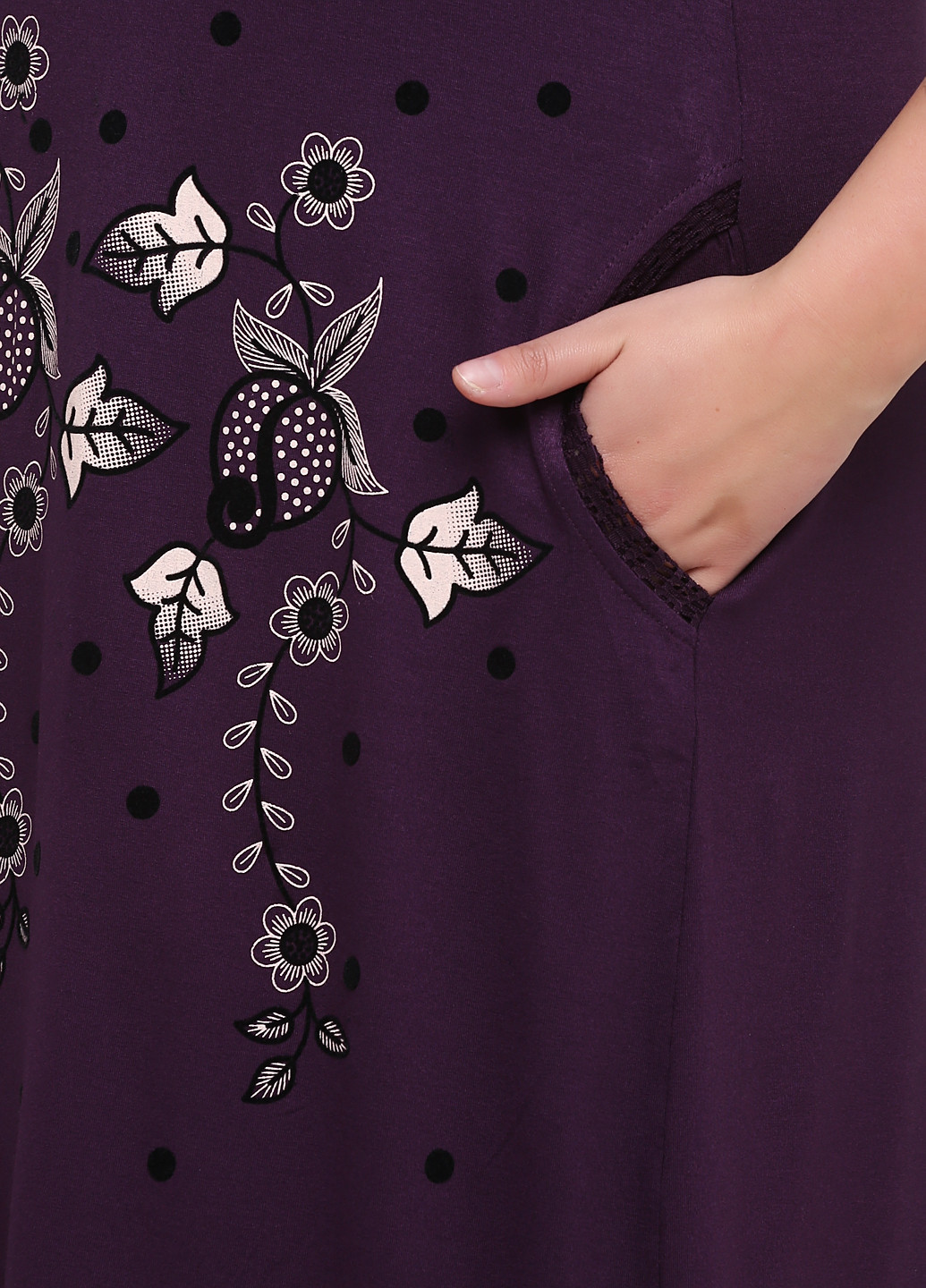 Темно-фиолетовое кэжуал платье ROMEO LIFE с цветочным принтом