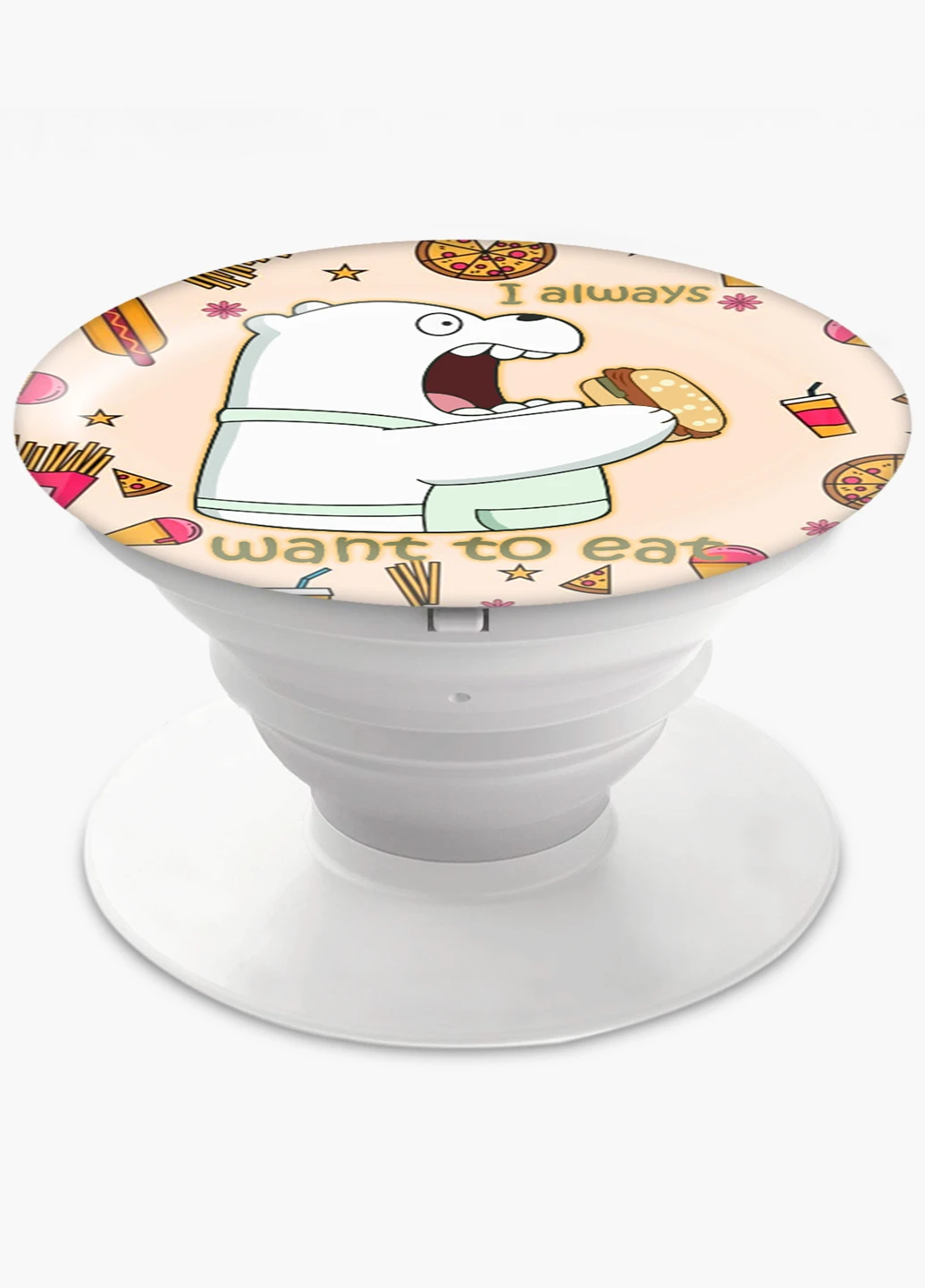 Попсокет (Popsockets) тримач для смартфону Вся правда про ведмедів (We Bare Bears) (8754-2908) Чорний MobiPrint (229014733)