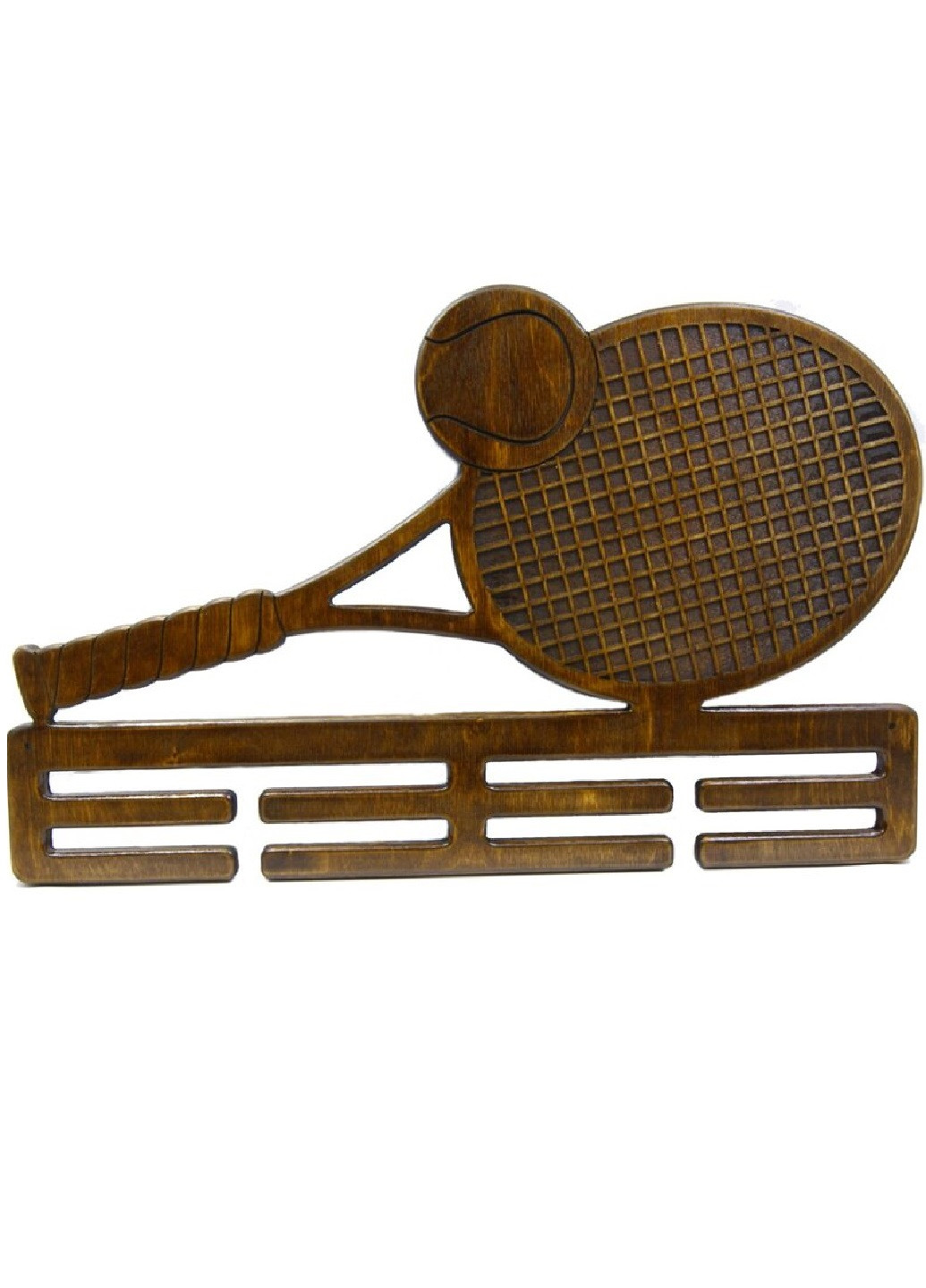 Настенная медальница держатель вешалка для медалей из дерева ручной работы в форме теннисной ракетки 50х26 см (33022-Нов) Francesco Marconi (250295929)
