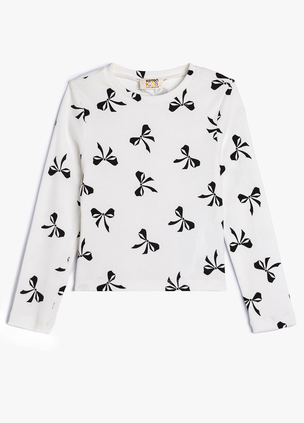 Черно-белый демисезонный кэжуал лонгслив KOTON с рисунком