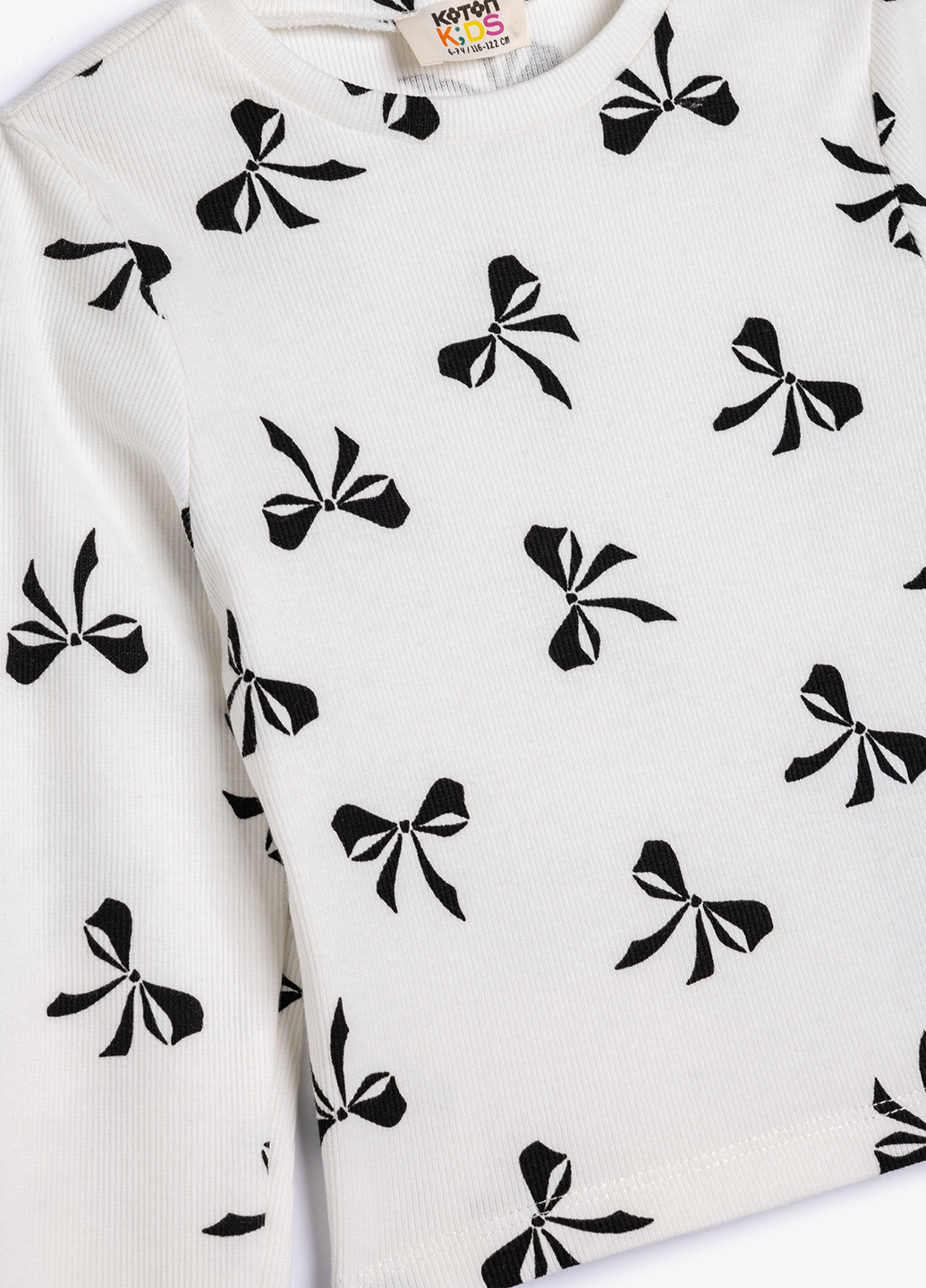 Черно-белый демисезонный кэжуал лонгслив KOTON с рисунком