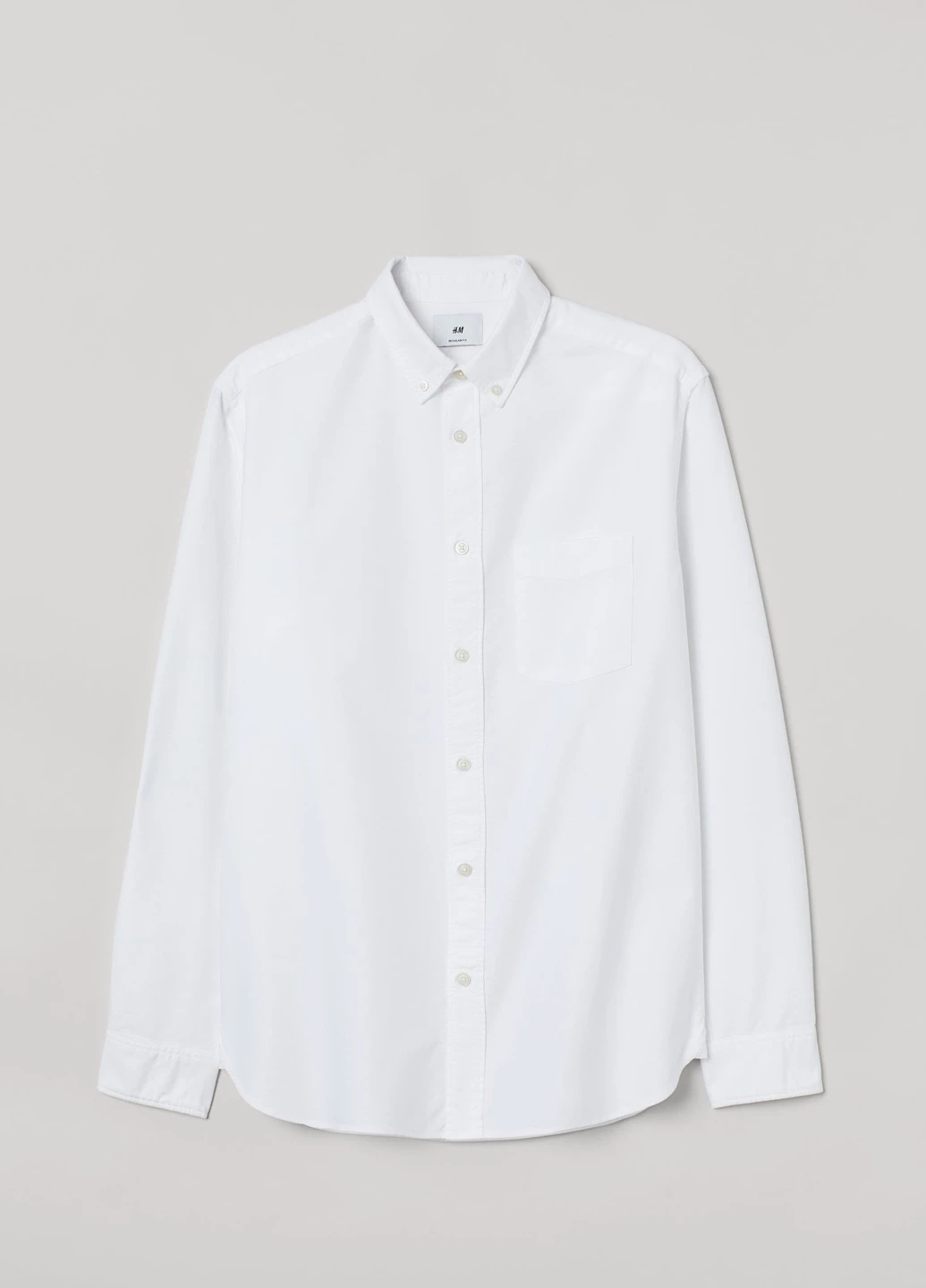 Белая рубашка однотонная H&M