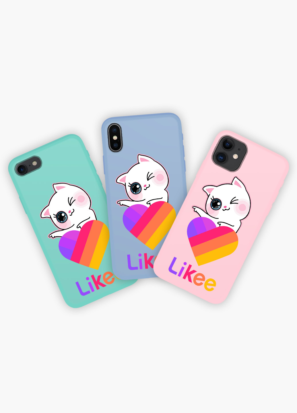 Чехол силиконовый Apple Iphone X Лайк Котик (Likee Cat) (6129-1595) MobiPrint (219535987)