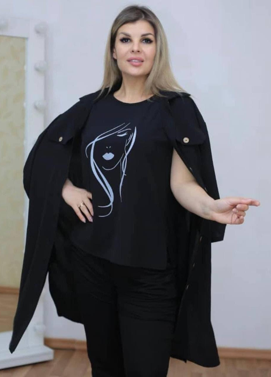 Женский костюм тройка черный р.50/52 291541 New Trend (256454542)