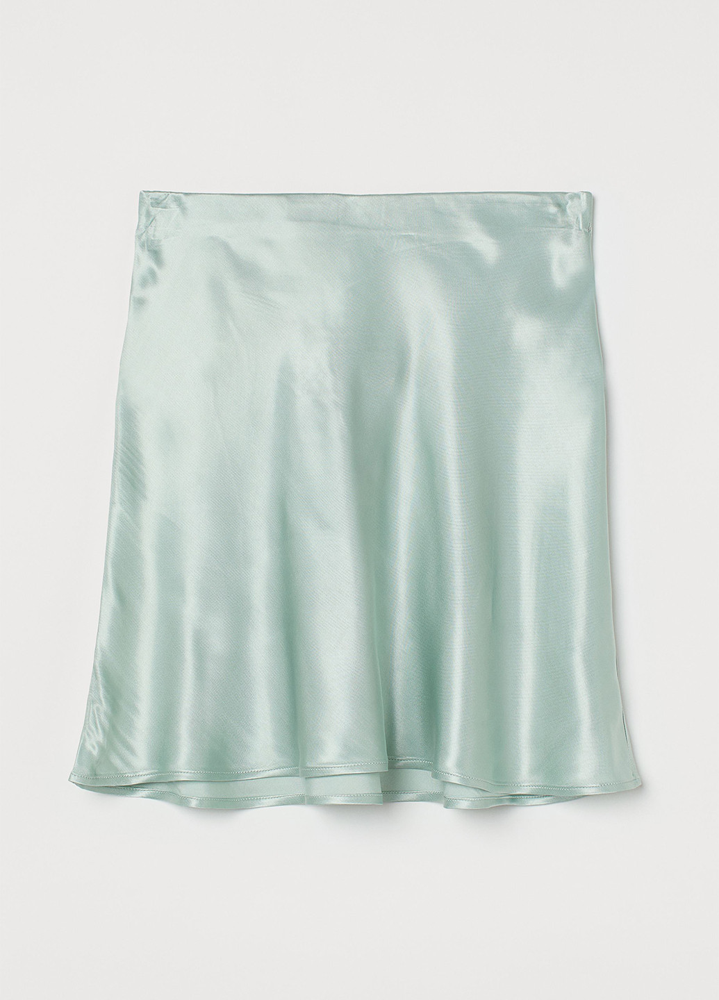 Светло-зеленая кэжуал однотонная юбка H&M а-силуэта (трапеция)