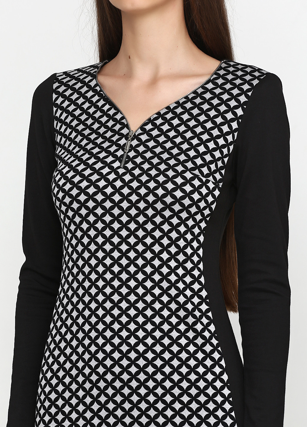 Черное кэжуал платье Stefanie L с геометрическим узором