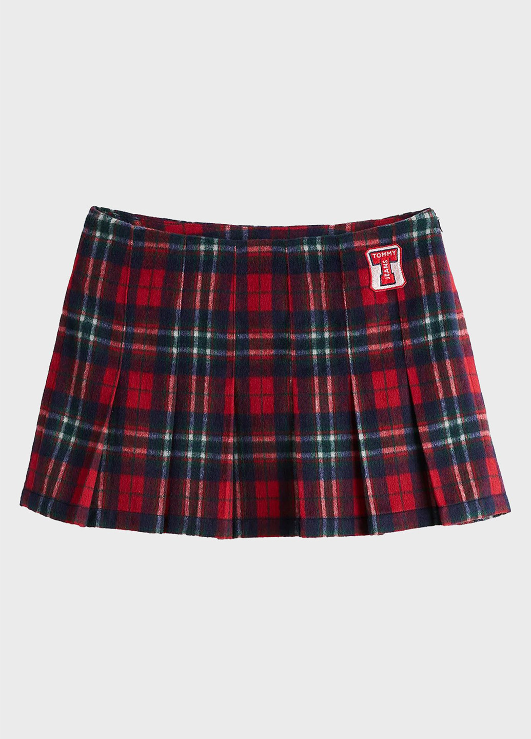 Вишневая кэжуал в клетку юбка Tommy Jeans плиссе