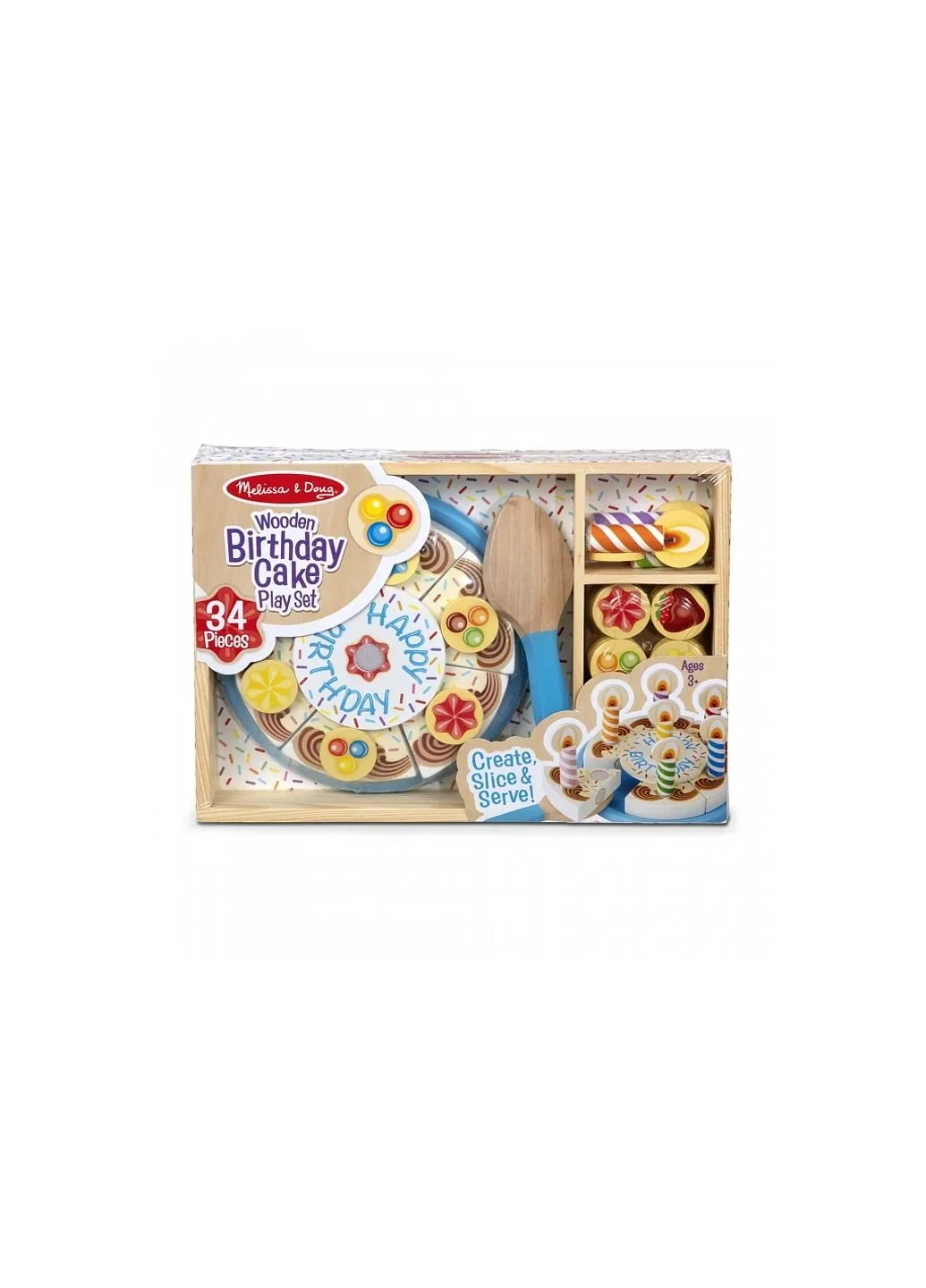 Ігровий набір дерев'яний "День народження-торт" (MD10511) Melissa&Doug (254082664)